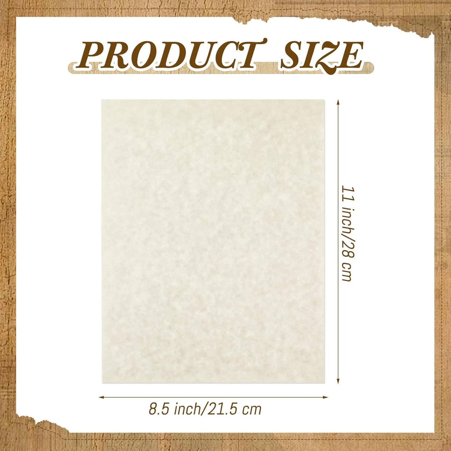 Epakh 100 Pcs Old Age Parchment Paper 8.5 x 11 Inch Standard Letter Vintage Colored Old Parchment Semblance Double Side Printing Paper (Light Gray)