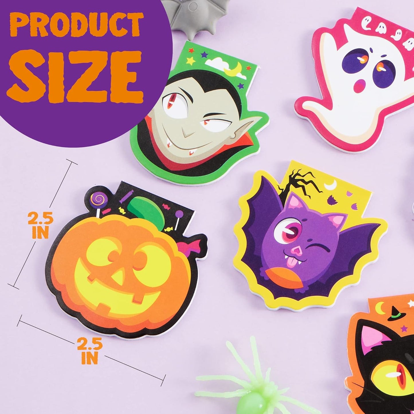 JOYIN 60 Pcs Halloween Mini Notepad Set in 6 Designs, Halloween Spooky Characters Note Pads Mini Notebooks for Kids Boys Girls Party Supplies, Classroom Favors, Trick or Treats Goodie Bags Fillers