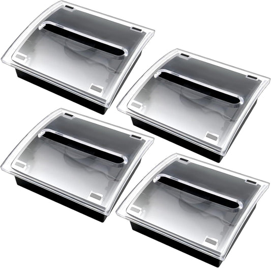 4 Pcs Pop Up Sticky Note Dispenser Sticky Note Holder Pop Up Note Dispenser Transparent Top for 3 x 3 Inch Sticky Notes School Office Home Store Black Base Clear Top (4)