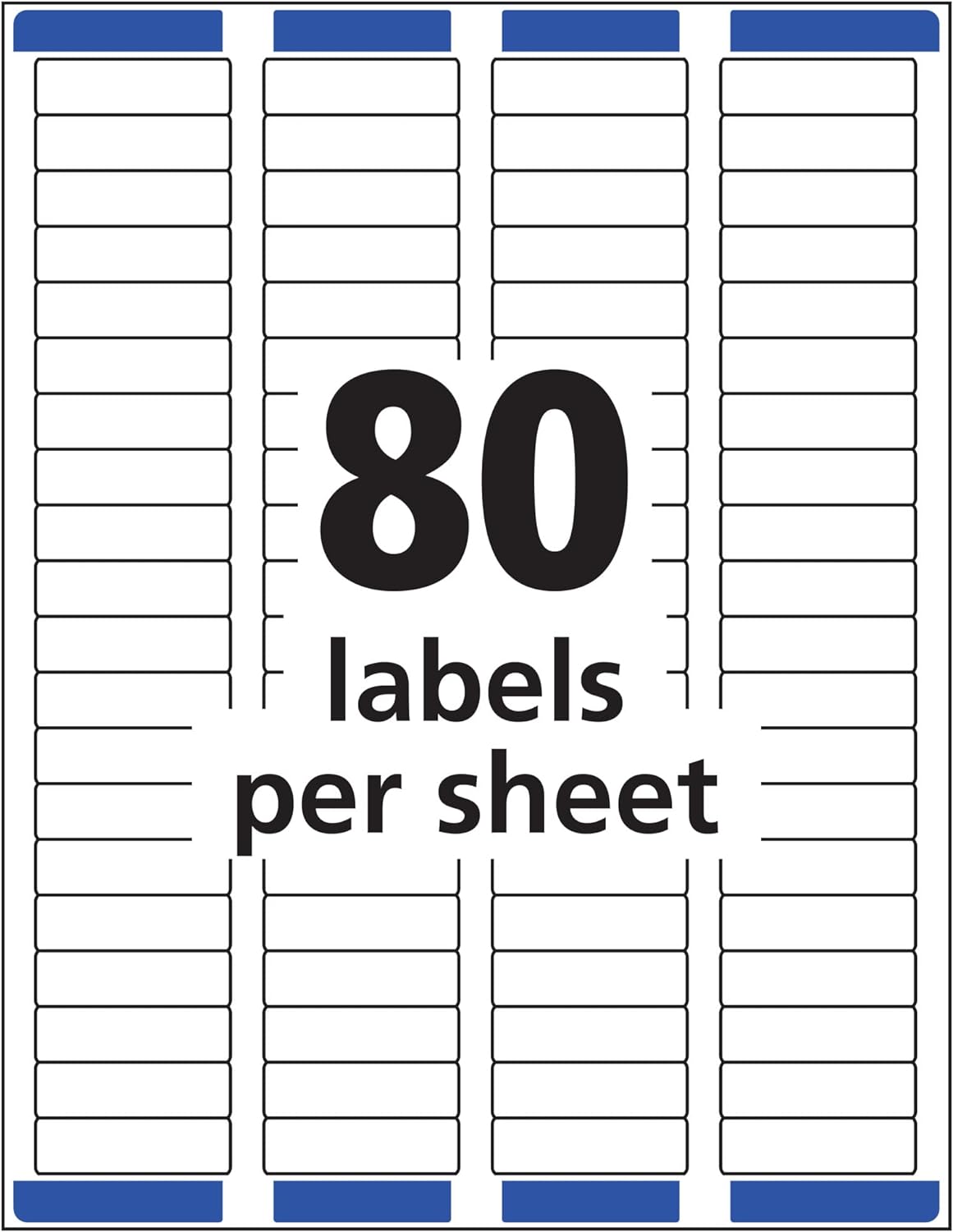Avery Printable Return Address Labels with Sure Feed, 0.5" x 1.75", White, 2,000 Blank Mailing Labels (08167)