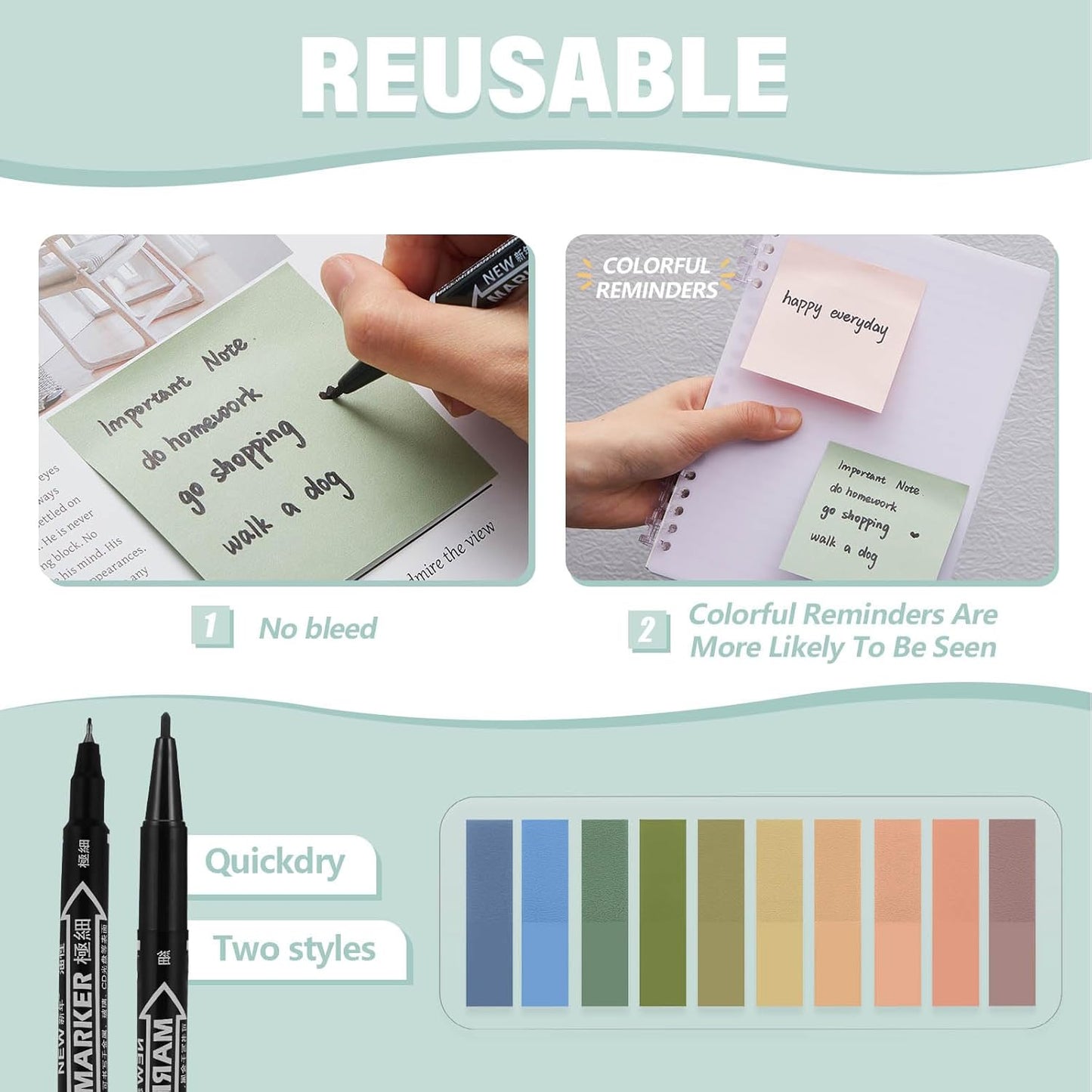 Jutom 38 Pcs Book Annotation Kit Aesthetic Highlighters Gel Pens Set Sticky Notes Tabs Markers Dual Ended Highlighter Quick Dry Ink Pens for Office Annotating Books(Retro Color,Square)