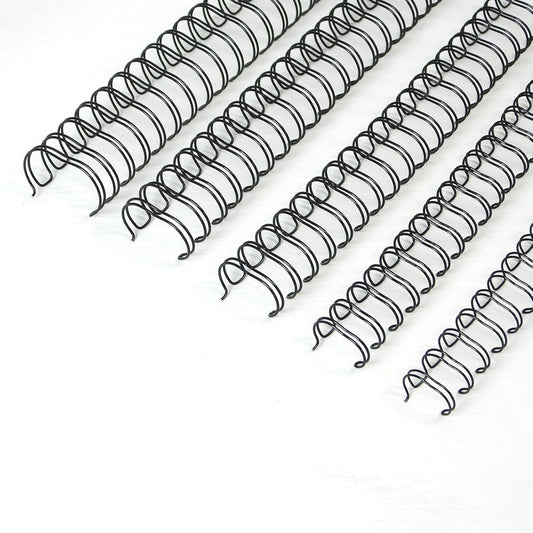 Rayson Double Loop Binding Wires, Mixed Sizes (9/16", 5/8", 3/4", 7/8", 1") 2:1 Pitch Wire Binding Spines, 21-Loop Black, Pack of 50