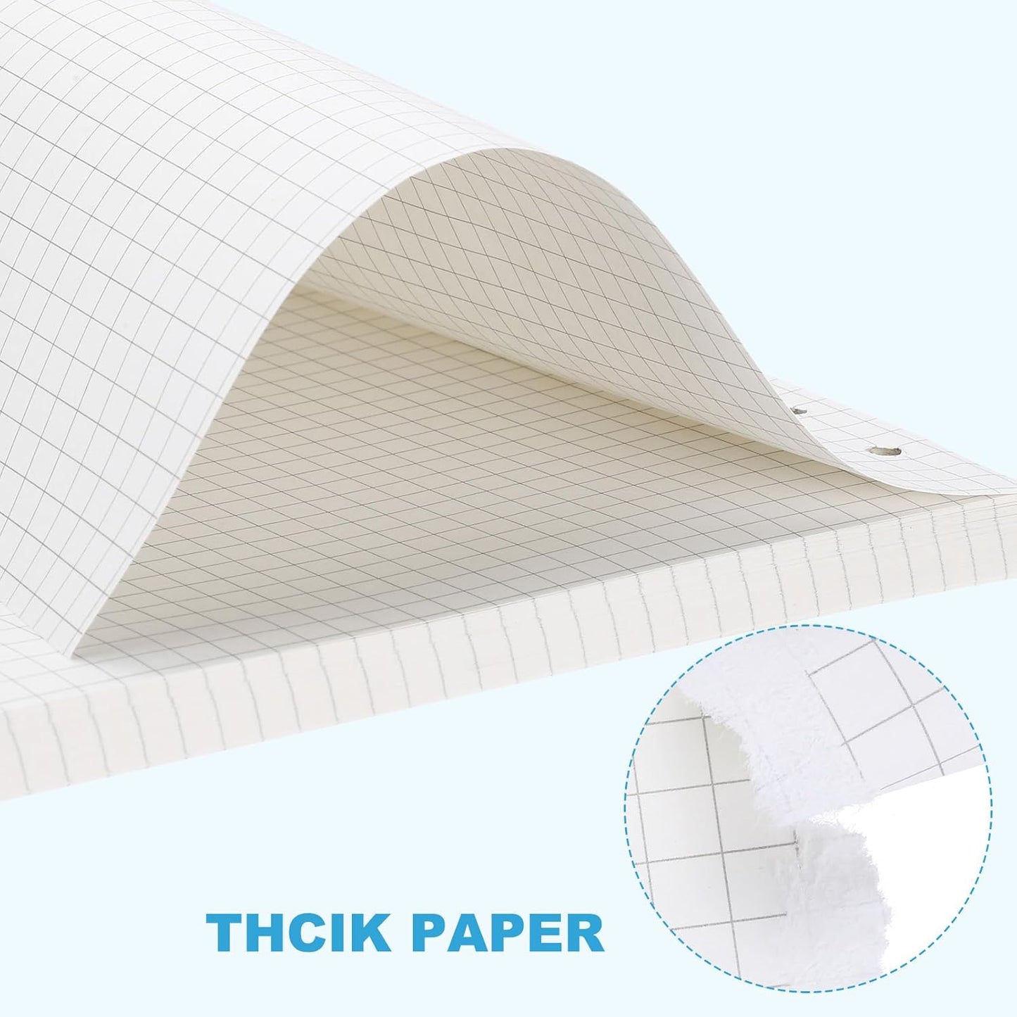 PATIKIL Grid Refill Paper 6-Ring Binder Loose Leaf Planner Filler Paper Planner Inserts, 160 Sheets/320 Pages, Lined