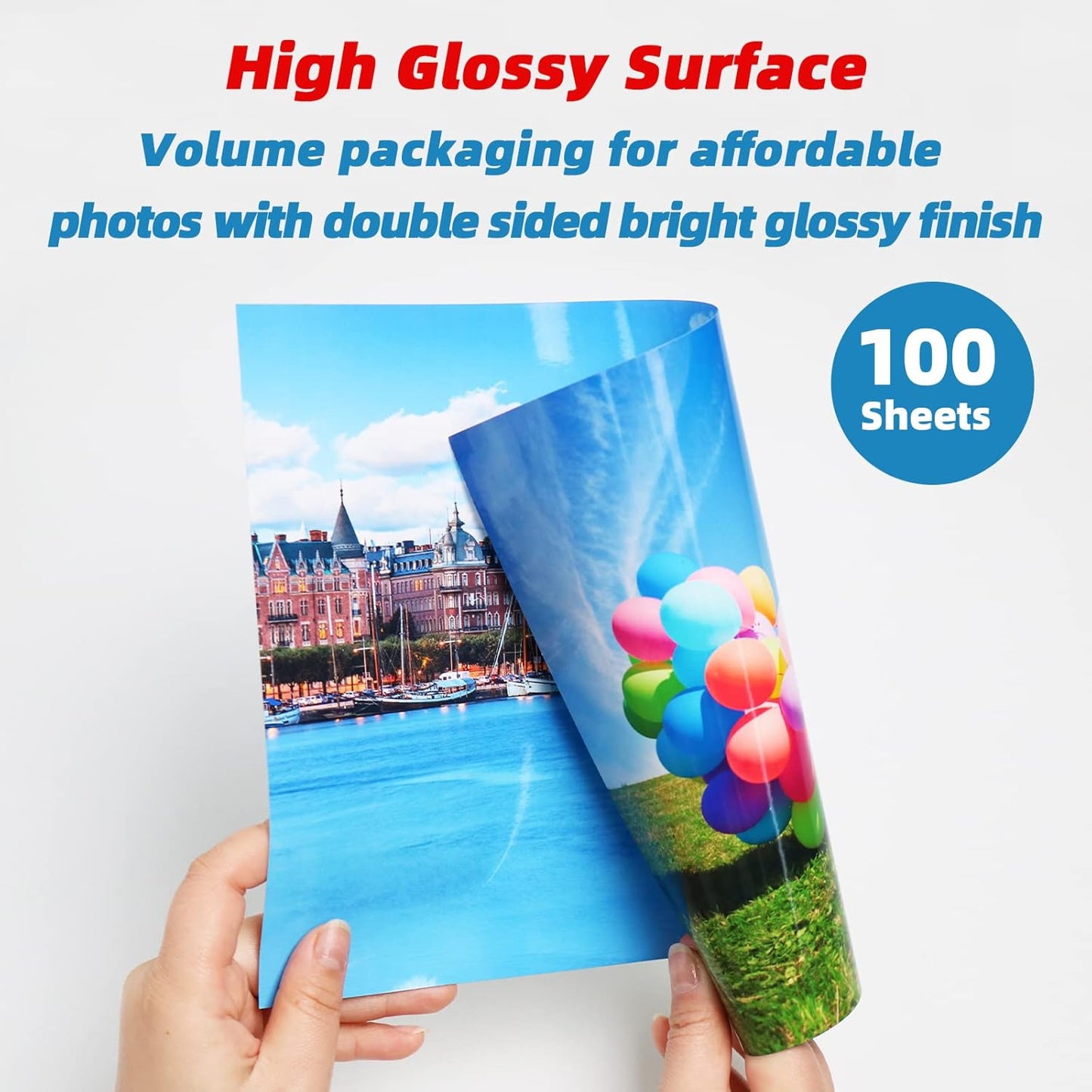 UinkitDouble Sided Photo Paper Glossy 8.5x11 54lbs Inkjet for Dye Ink 200Gsm Value Bulk Pack Picture 8.5 x 11 9.5Mil for Inkjet Printing Printer (100, 11x17)