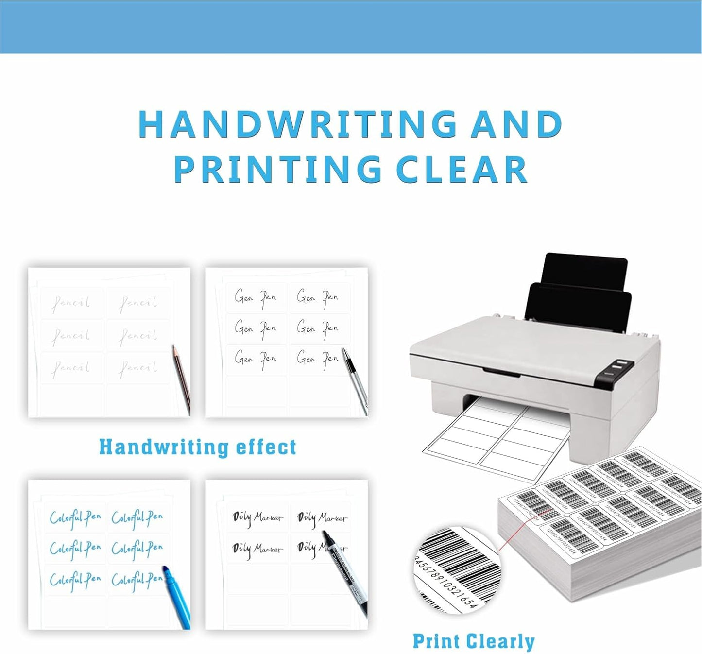 Premium 10 UP 2" x 4" Shipping Labels, 1000 Mailing Labels for Envelopes, Laser/Ink Jet Printer Compatible, White Paper Printable Stickers