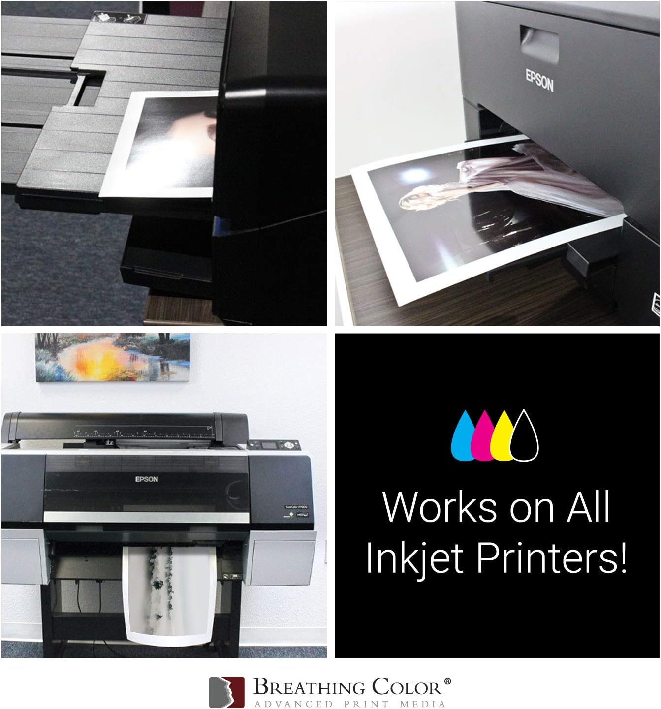 Vibrance Metallic Photo Printer Paper 10 mil 255 gsm Premium Photo Paper Roll 3in Core 17 inches x 100 feet Works with Most Inkjet Printers Including Professional Makes and Models Like Epson Canon HP