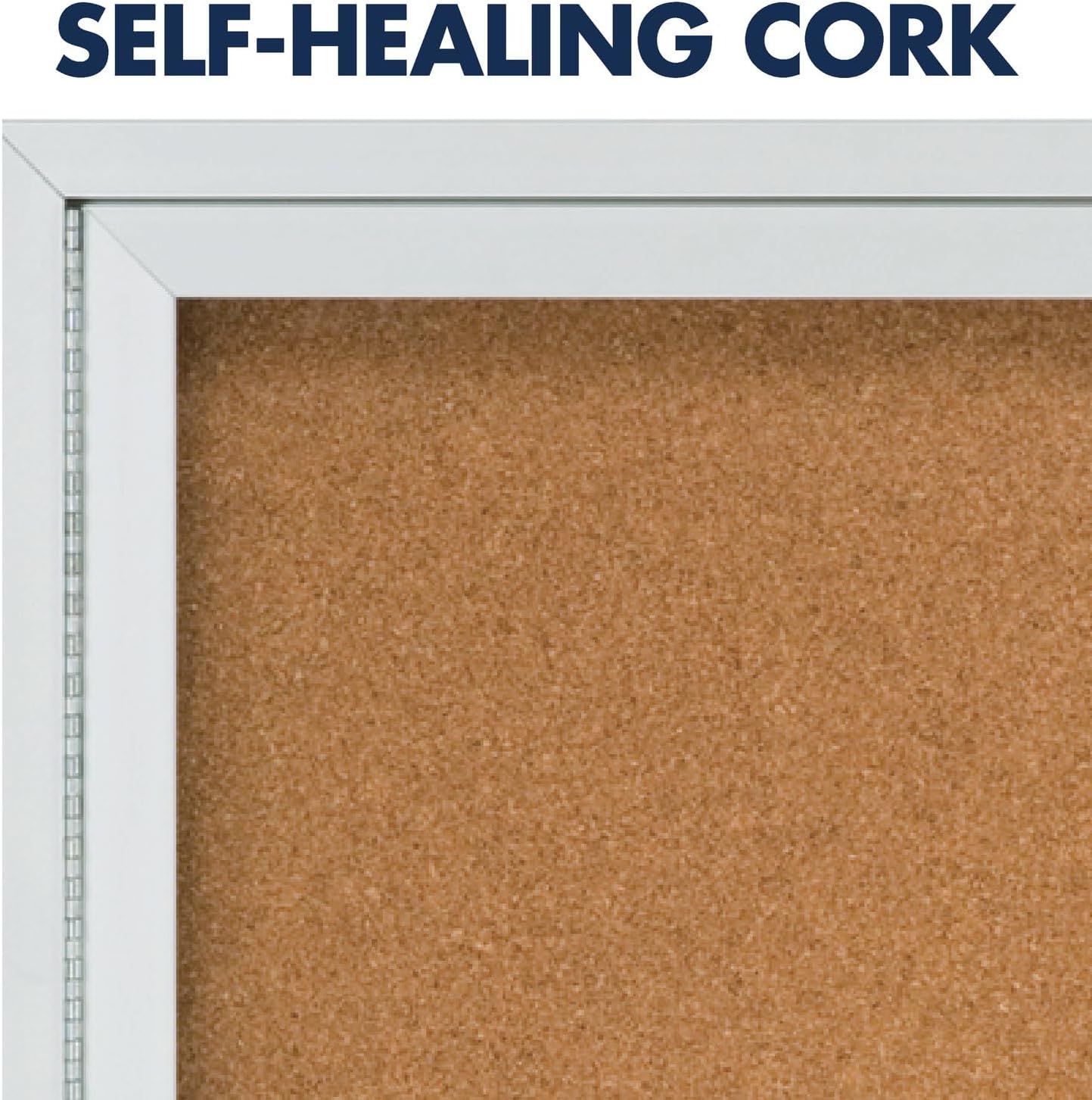 Quartet Cork Bulletin Board, 2 Glass Doors, Enclosed, 4' x 3', Outdoor Message Board, Aluminum Frame (2124)
