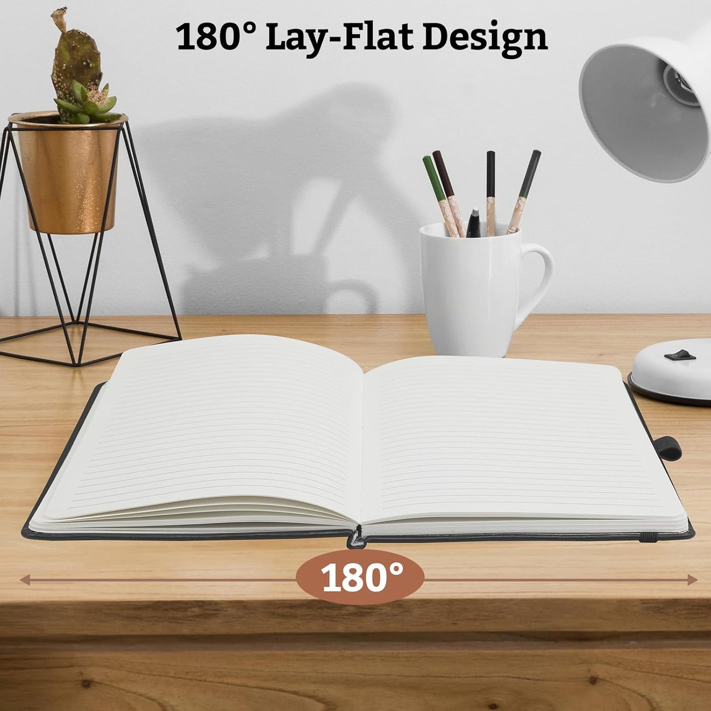 Hardcover Lined Bullet Dotted Journal Notebook, A5 140 192 Pages 100 120Gsm Paper College ruled for School,Work,Travel,and Daily Planning，5.7''*8.3'' (12, Black, A5 Lined)