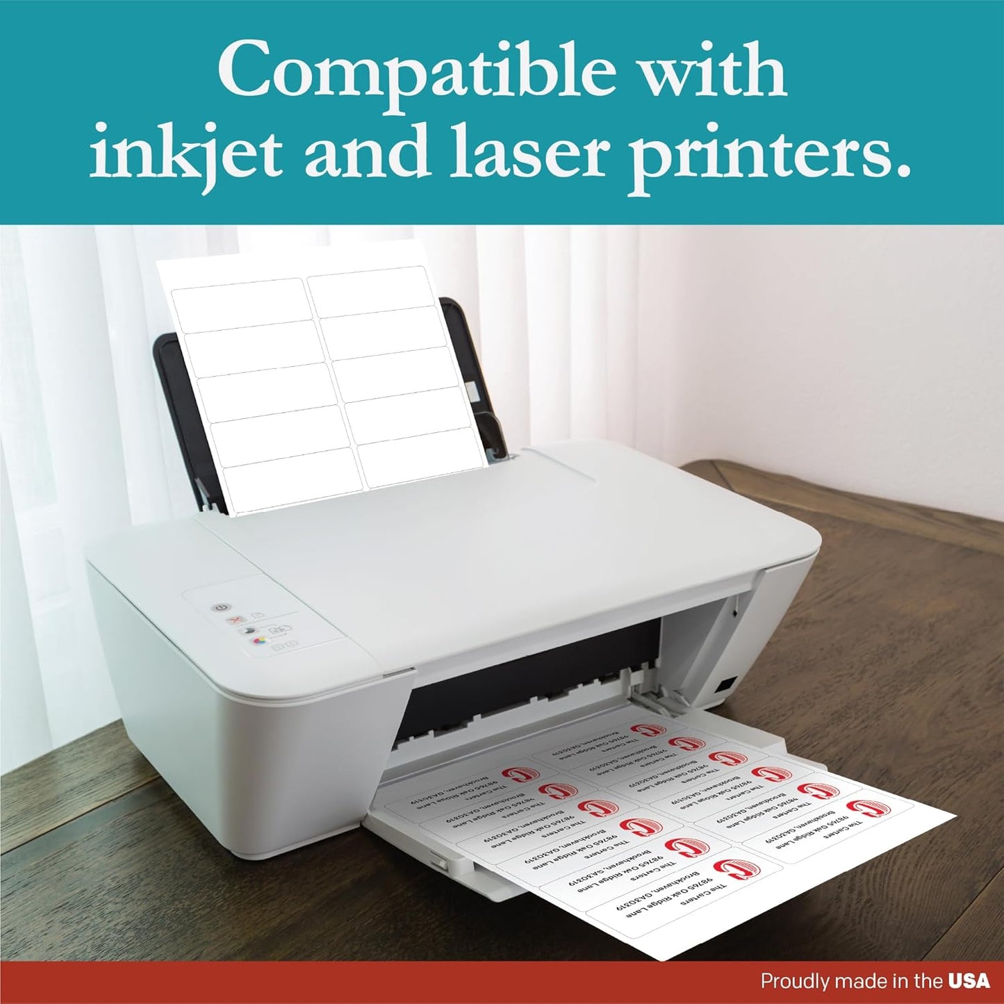Premium Label Supply White Sticker Address Labels – 4" x 1.5" – Laser/Inkjet Compatible – (12 per Sheet), 100 Sheets – 1,200 Total Adhesive Labels
