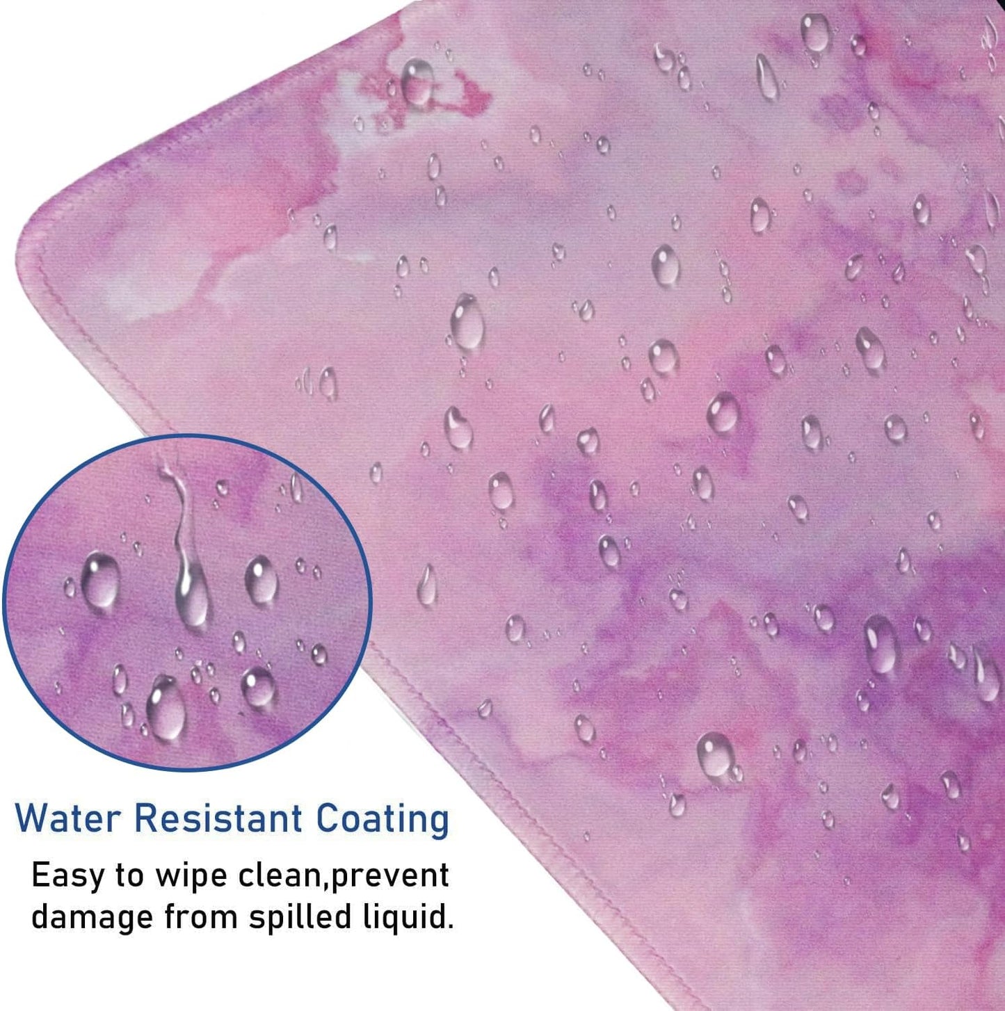 Large Extended Gaming Mouse Pad with Stitched Edges, (31.5X15.7In) Durable Non-Slip Natural Rubber Base, Waterproof Computer Keyboard Pad Mat for Esports Pros/Gamer/Desktop/Office/Home, Marble Purple