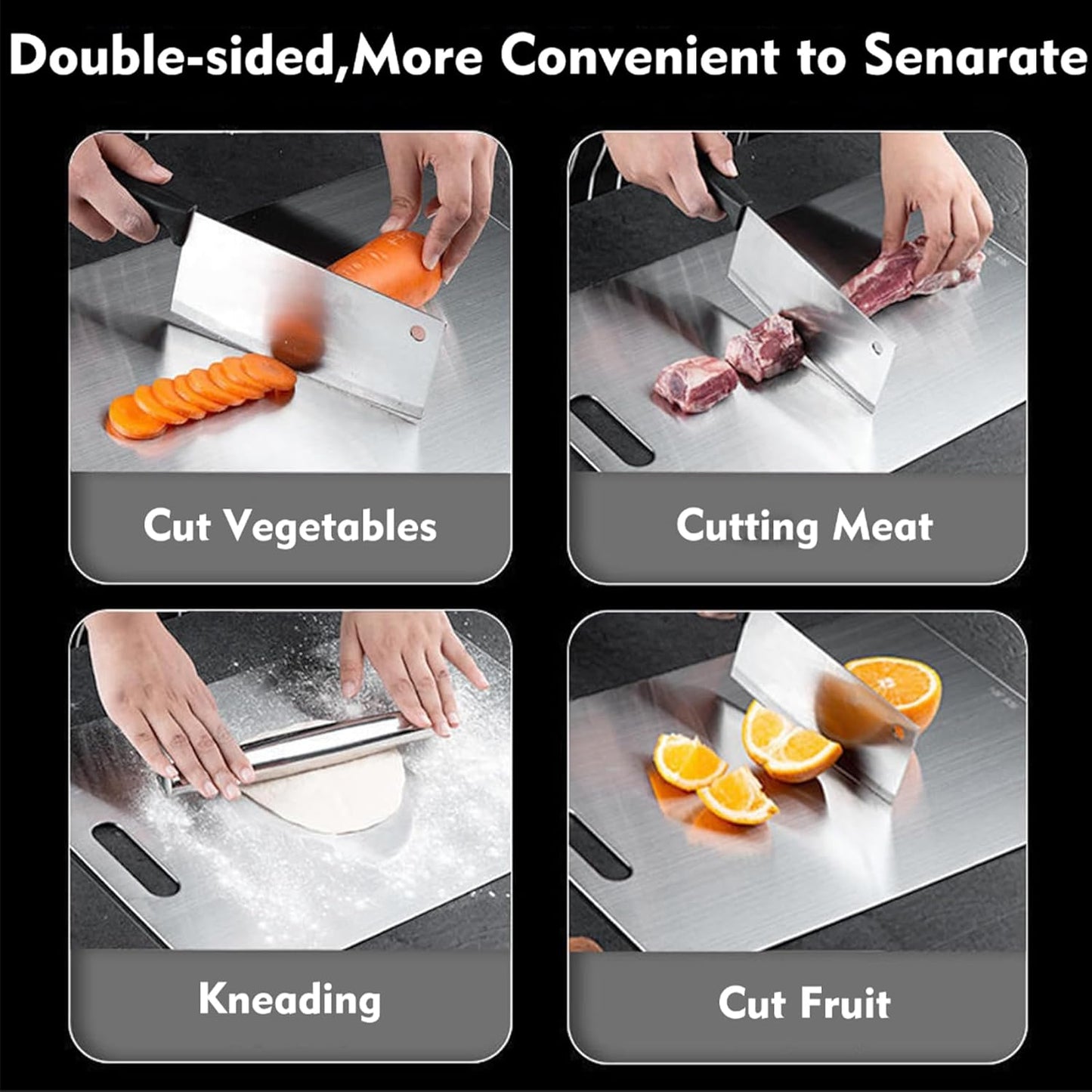Titanium Cutting Board - 2 pack Titanium Cutting Boards for Kitchen,Double Sided Titanium Cutting Mat（7.67 * 11.81in）