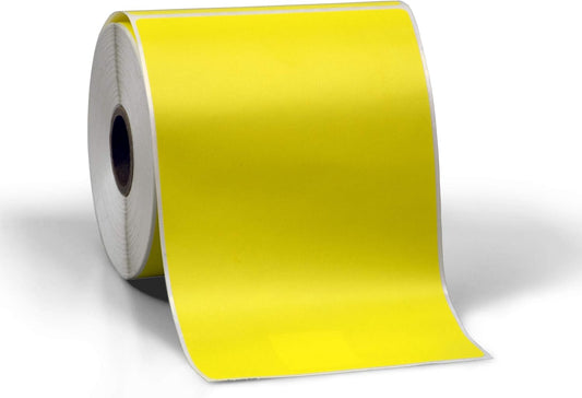 4" X 6" Direct Thermal Perforated Stickers Labels for Shipping Labels, Inventory, and Color Coding - Compatible with Zebra, Rollo, Godex and More (Yellow, 24 Rolls)