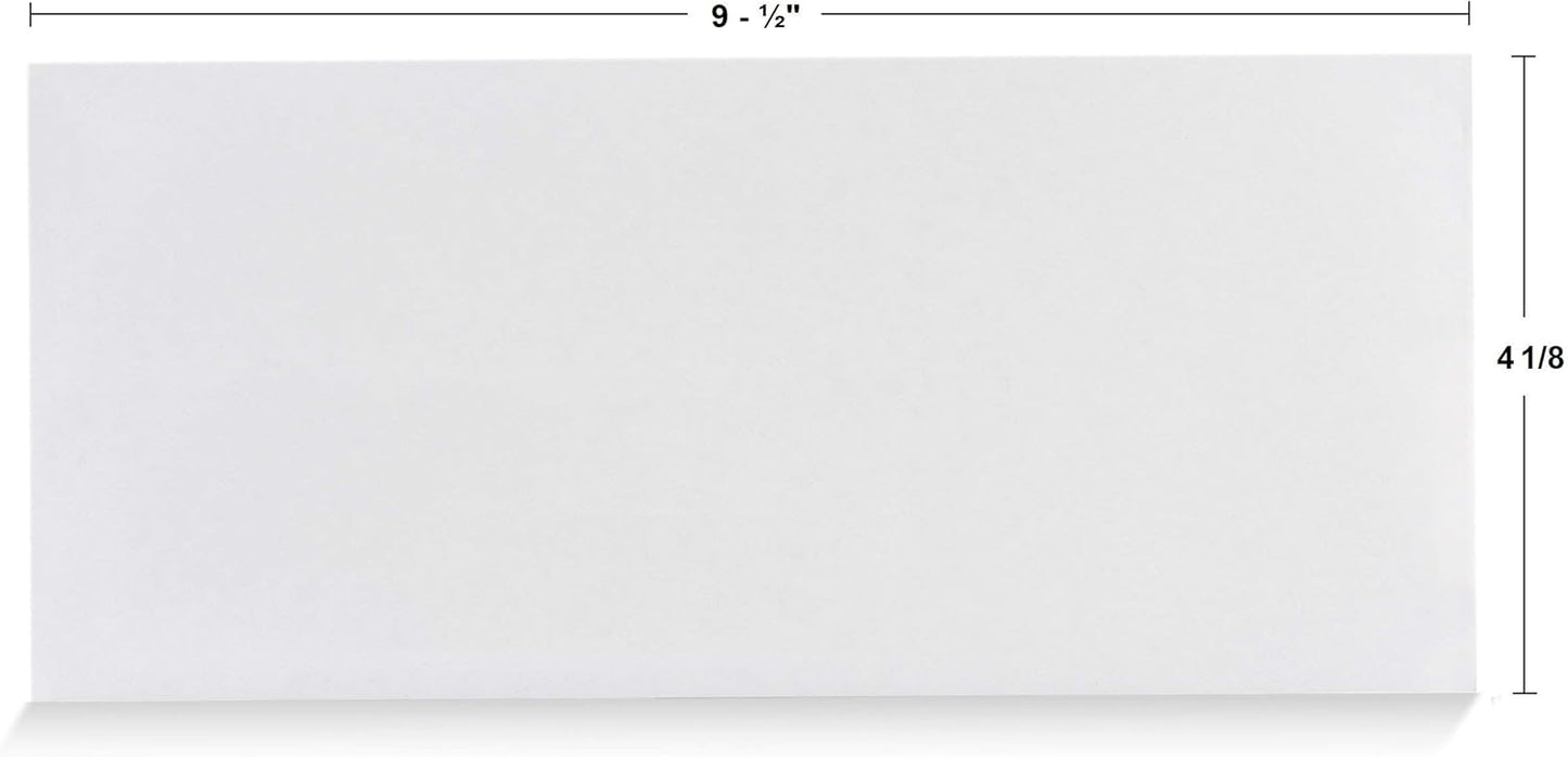Aimoh 500#10 Custom Printed Security Tinted Self-Seal Envelopes - Personalized with Logo and Address/Return Address Imprinted -Size 4-1/8 X 9-1/2" -White -24 LB -Box of 500 Count (7-34010-500)