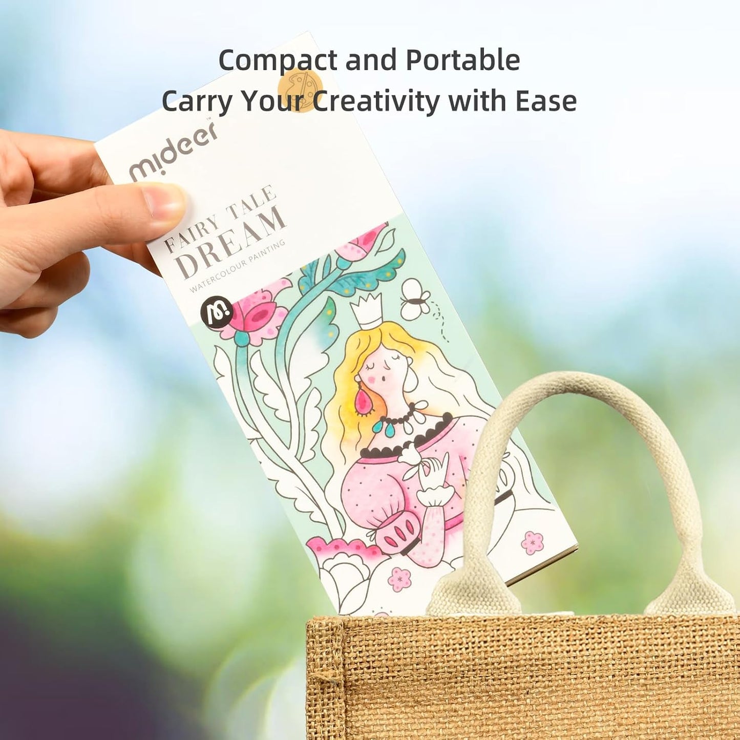 MiDeer Watercolor Painting Book for Kids Ages 4-8, Pocket Watercolor Painting Book Arts and Crafts for Toddlers, Travel Activities Paint with Water Coloring Book Set for Kids 3-8 (Enchanted Garden)