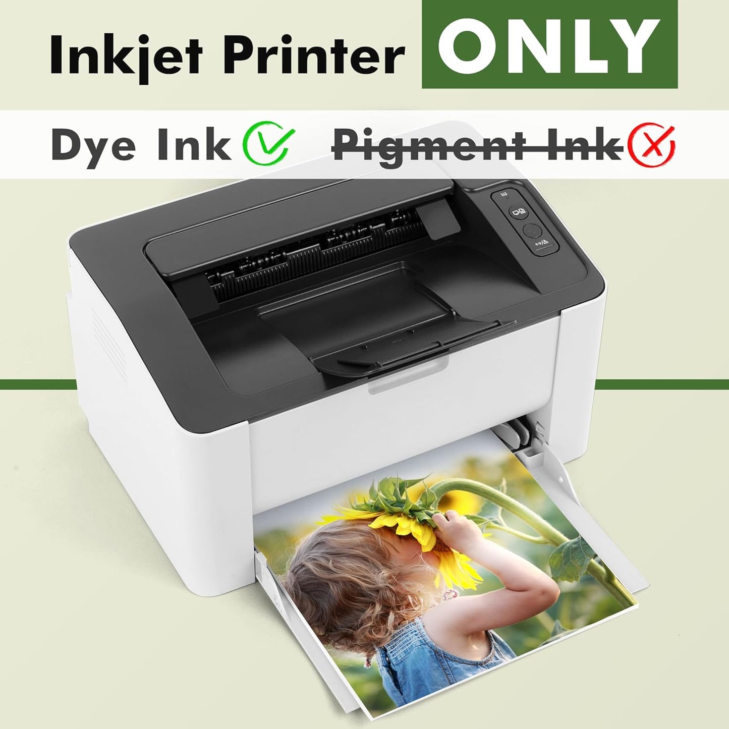 Double Sided Thin Photo Paper Glossy 8.5x11 Inch 32lb for Inkjet Printers Dye Ink 120gsm for Menu Flyer Brochure Printing 50 Sheets
