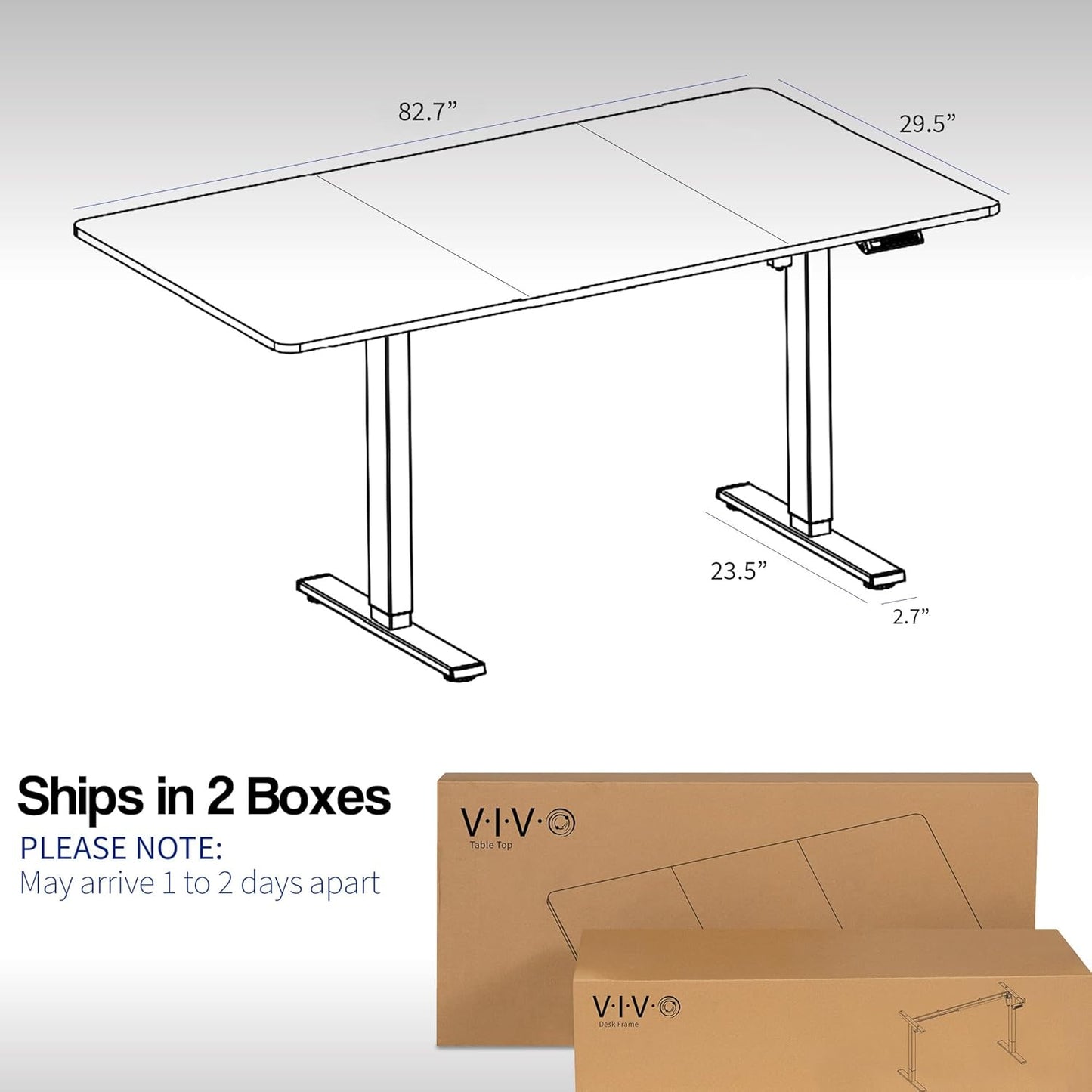 VIVO Large Electric 83 x 30 in Standing Desk, Memory Height Adjustment, 1B Series, Black Top Black Frame, DESK-KIT-1B8B