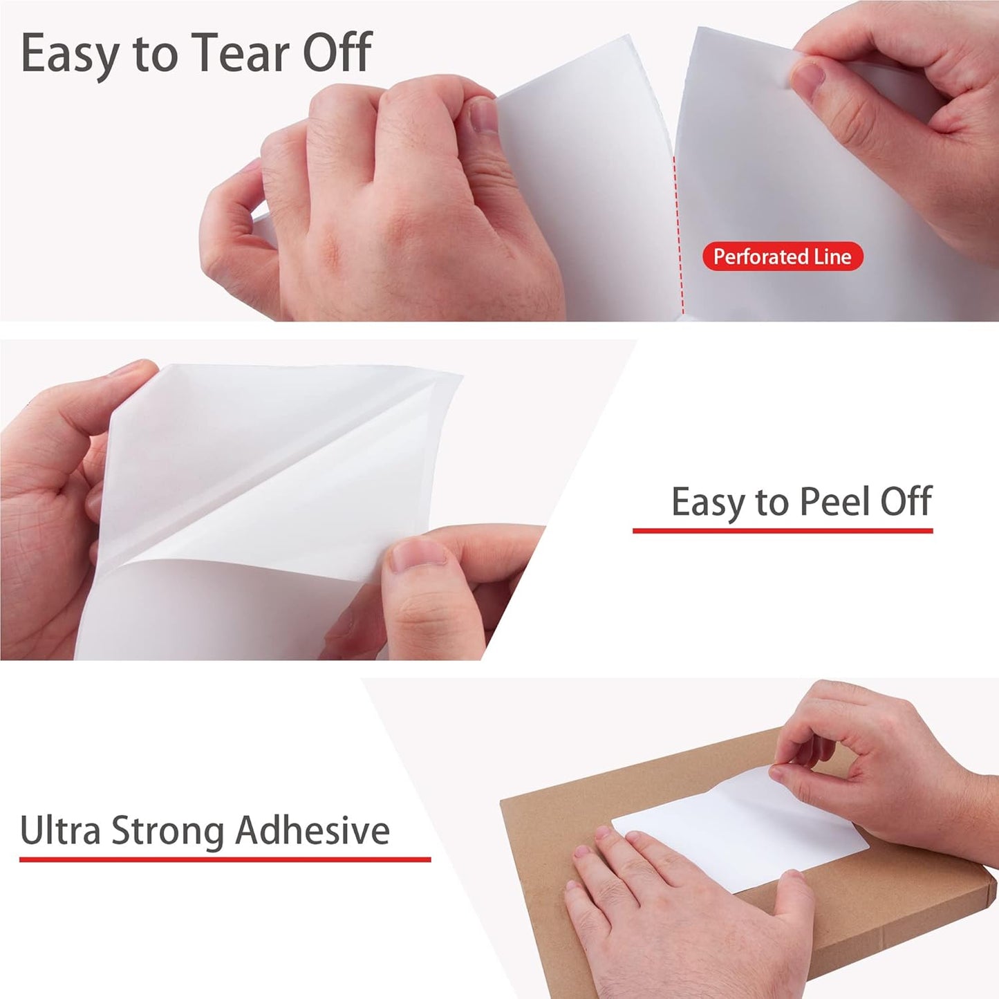 L LIKED 1000 Fanfold 4" x 6" Direct Thermal Labels, with Perforated line for Thermal Printers - Compatible with Zebra & Rollo Printer (4" x 6" - 1000 Labels)