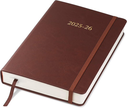 Wykeham's Executive 2025-26 Daily Journal Planner – Mid-Year Academic Diary (Conker, 8.5"×5.5")