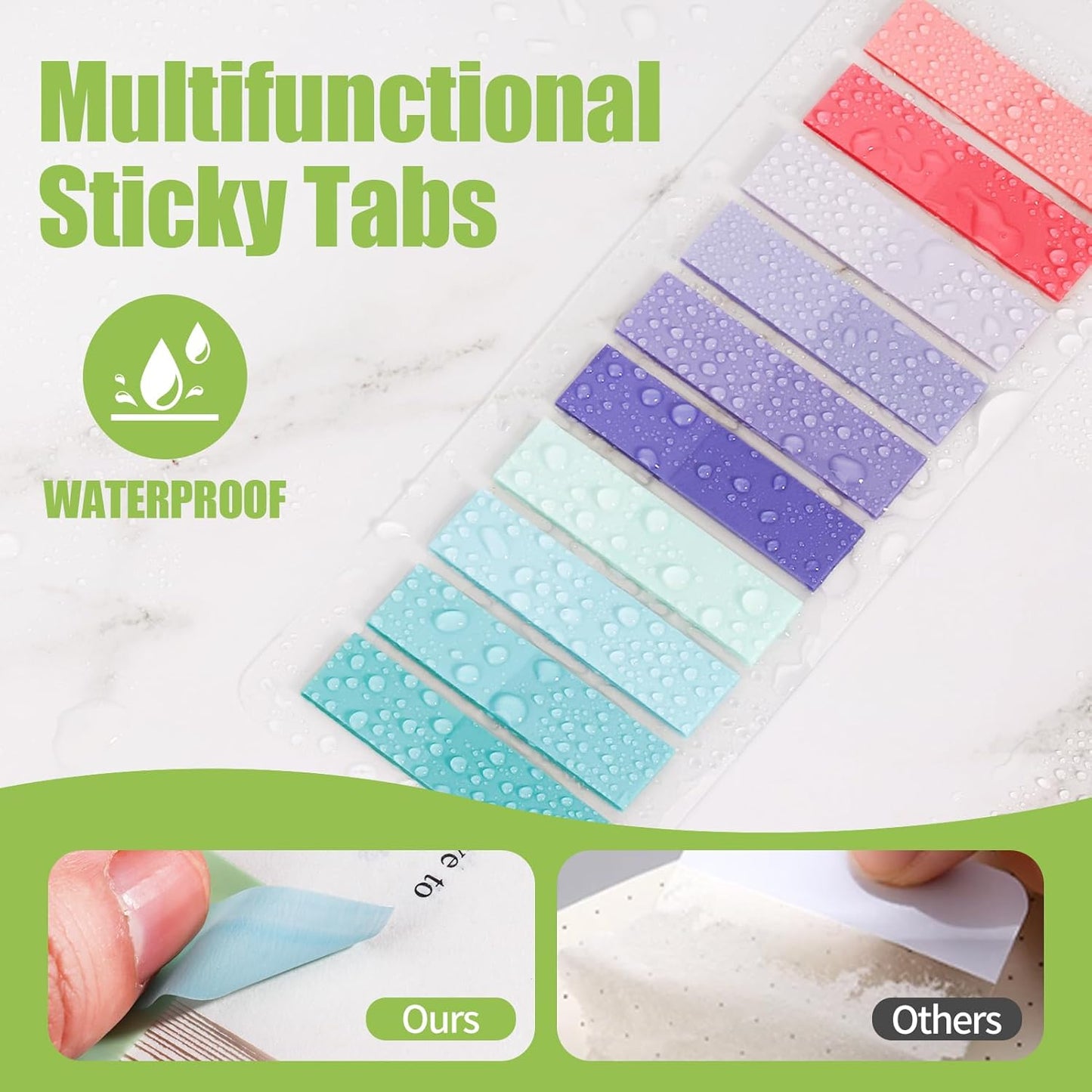 3200pcs Book Tabs for Annotating -Sticky Tabs Clear Sticky Notes Book Annotating Tabs Morandi Page Markers Page Tabs for Notebooks Multi Colored Writable Book Marks for Reading Flags Strip