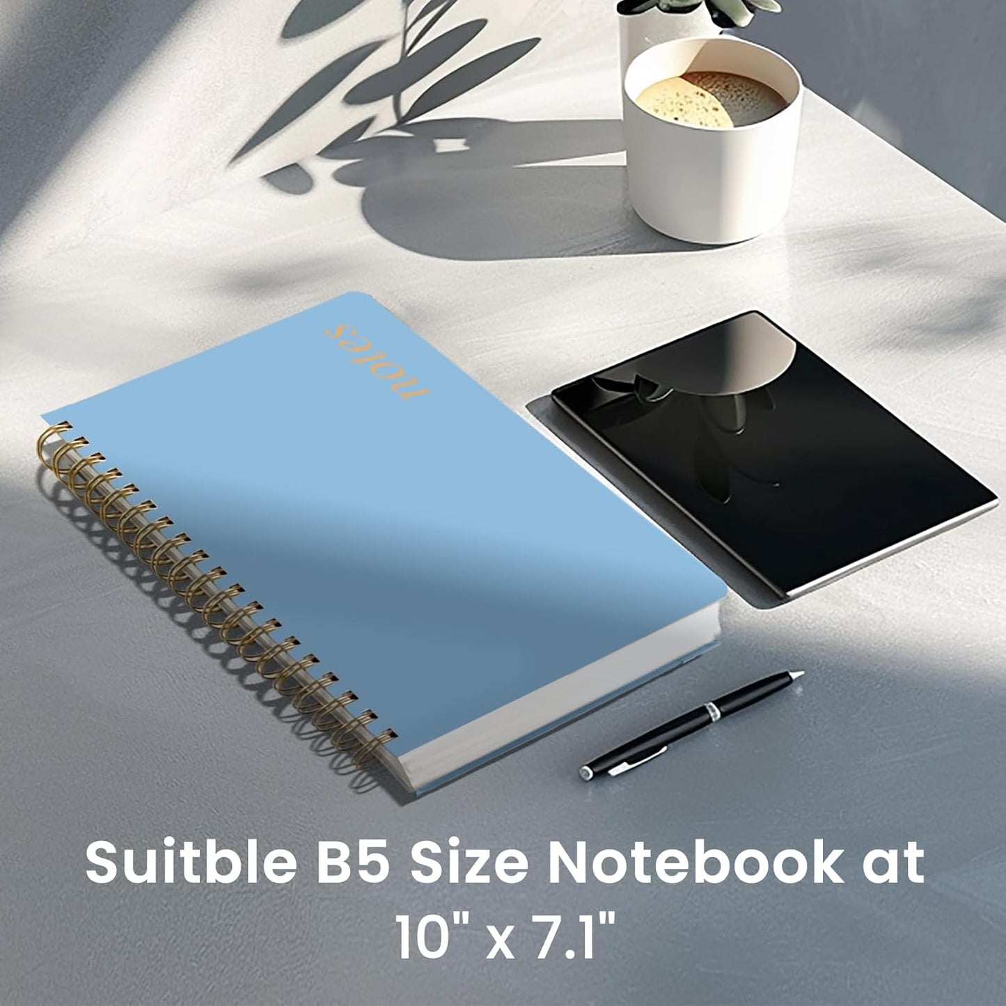 Lined Spiral Notebook Journal for Work, 300 Pages Thick B5 (7.1"x10") College Ruled Journal for Women & Writing, Hardcover Notebook for Note Taking, Perfect for Office Home School, Perfect for Office Home School, Blue