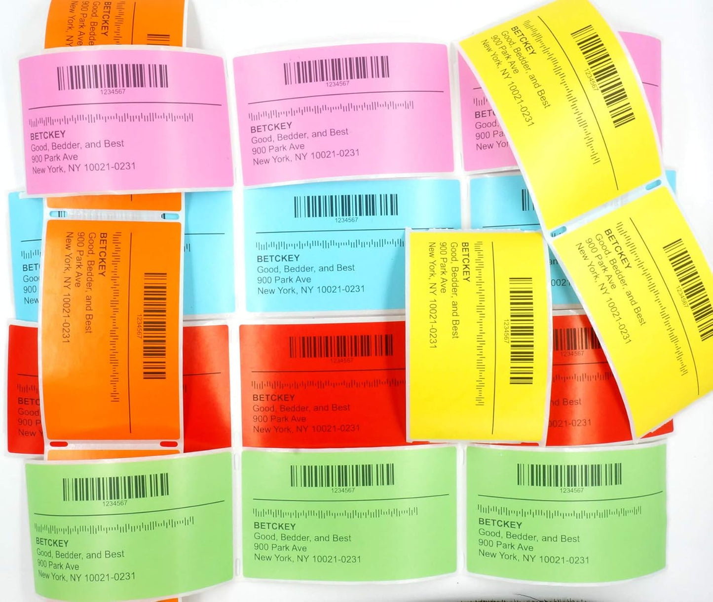 BETCKEY - Compatible DYMO 30334 (2-1/4" x 1-1/4") Medium Multipurpose Barcode/FNSKU Labels - Compatible with Rollo, DYMO Labelwriter 450, 4XL & Zebra Desktop Printers[6 Rolls, 6000 Labels, Yellow]