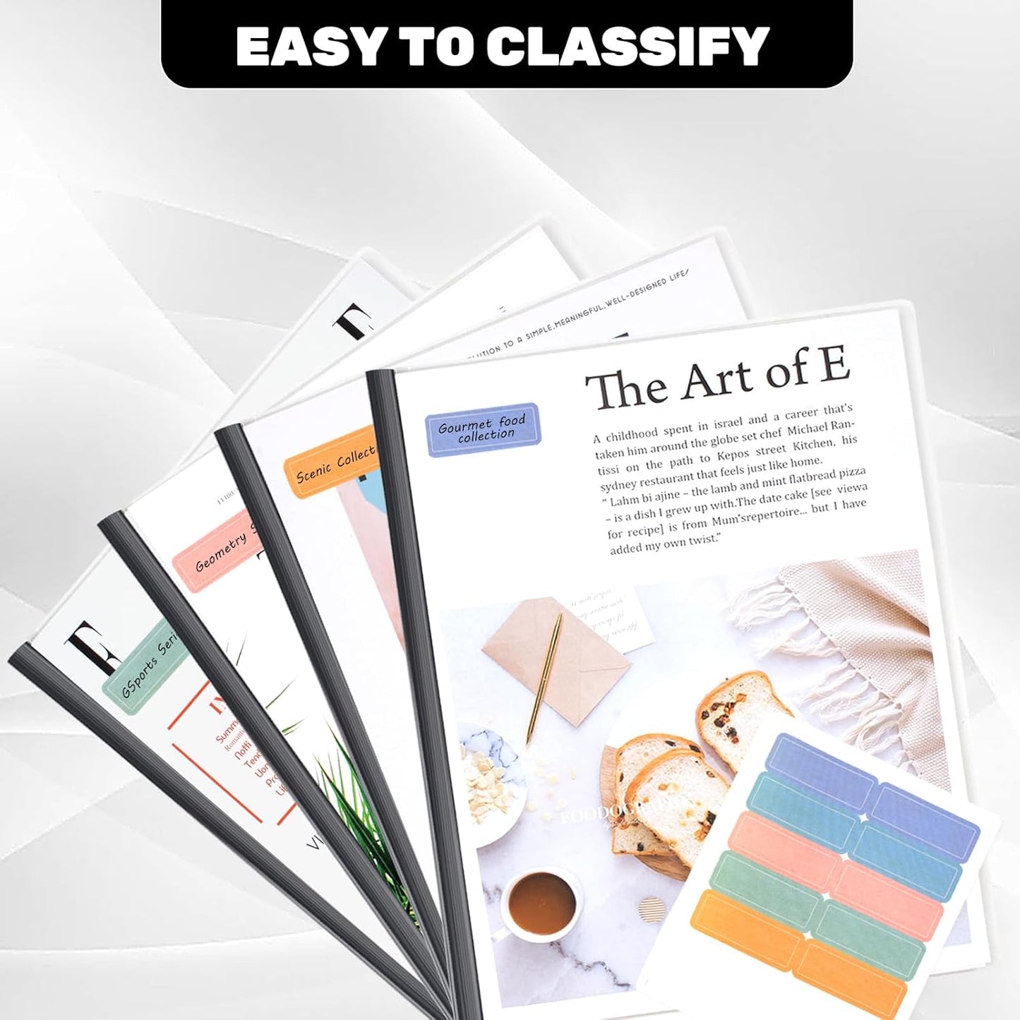 Utron 12 Pack Report Covers, 70 Sheet Capacity Presentation Folders, Clear Report Covers with Sliding Bar, Report Folder for A4 and Letter Size Paper