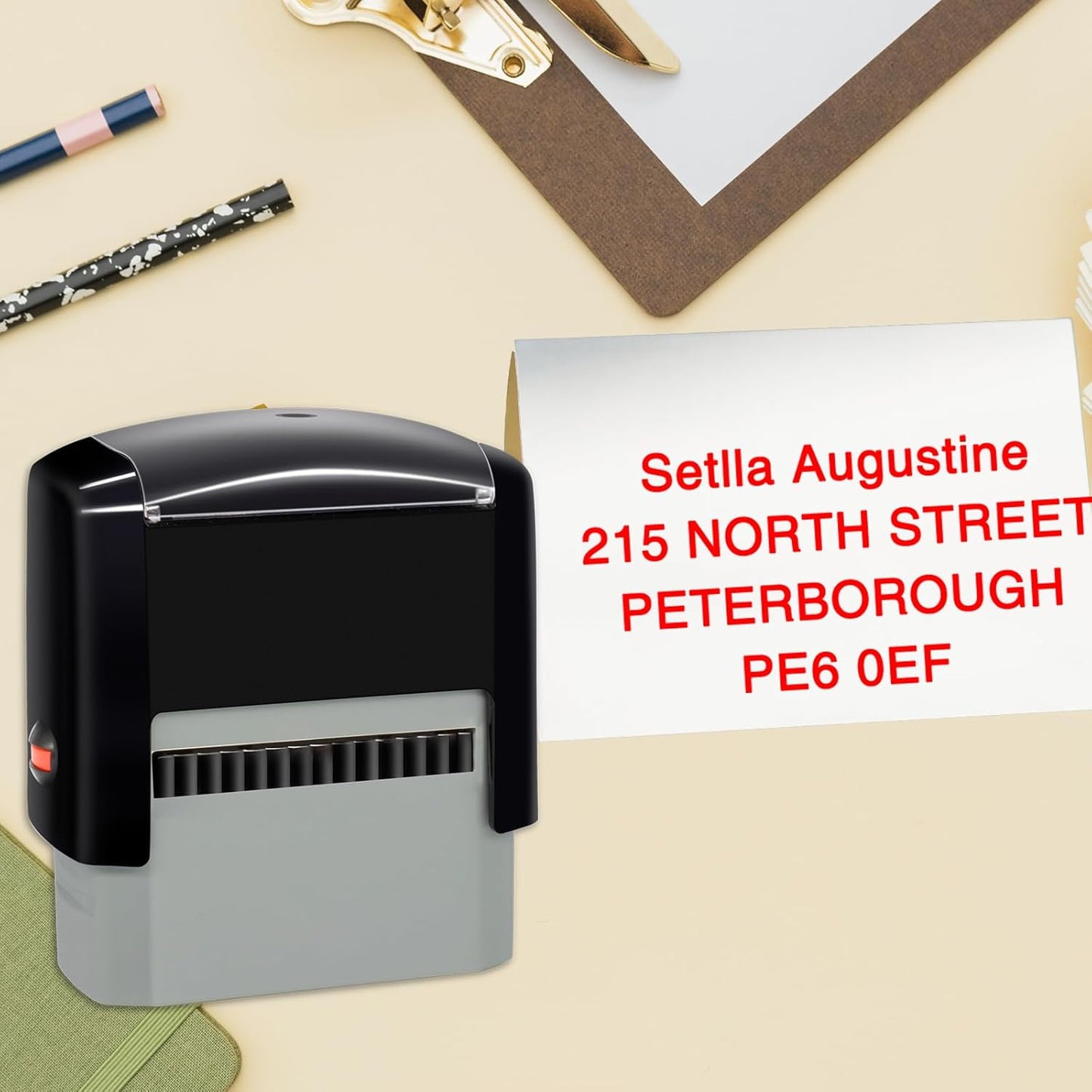 Personalized Stamp Custom Self-Inking Rubber Stamps for Business Customized Return Address with Name Date Up to 8 Lines-75x38mm