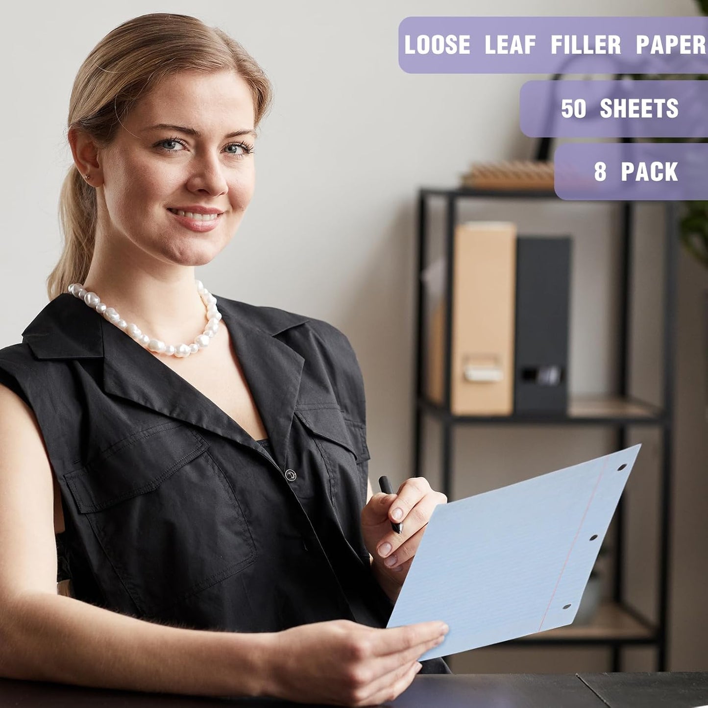 PerKoop 400 Sheets Colored Loose Leaf Paper 8.5" x 11" college ruled Lined 3 Hole Punched notebook Filler Paper for 3 Ring Binders Office School Supplies (Sweet Color)