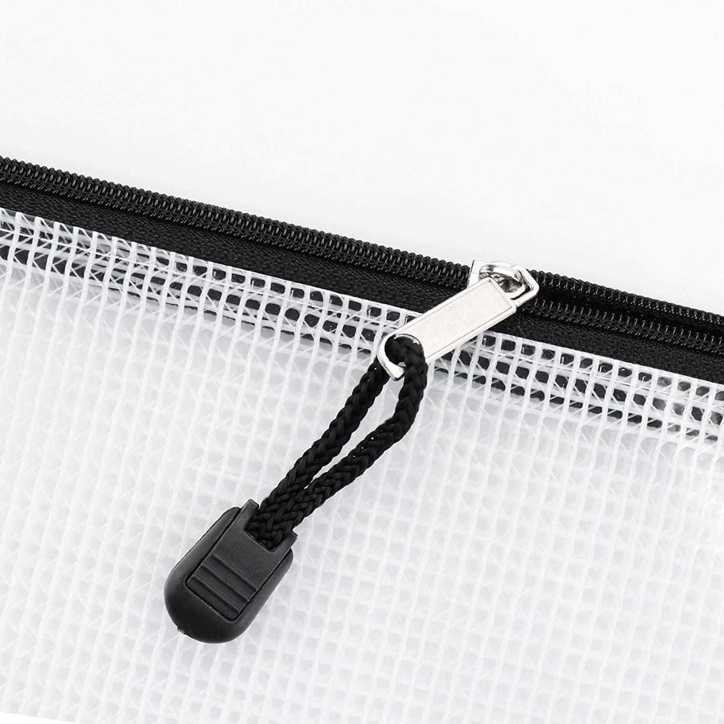 Oaimyy-24PCS-11 x 14" inches-Mesh Zipper Pouch, Plastic Zip File Folders Puzzle Bags for Organizing,for School Office Supplies,Travel,Home Storage-Black