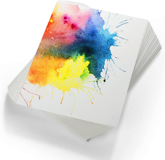 TaoBary 300 Pcs Watercolor Paper Sheet Bulk White Cold Press Paper Pack 110 lb 230 GSM Sketch Painting Watercolor Pad for Watercolorist Beginning Artists Adults Drawing Craft(9 x 12 Inch,230 GSM)
