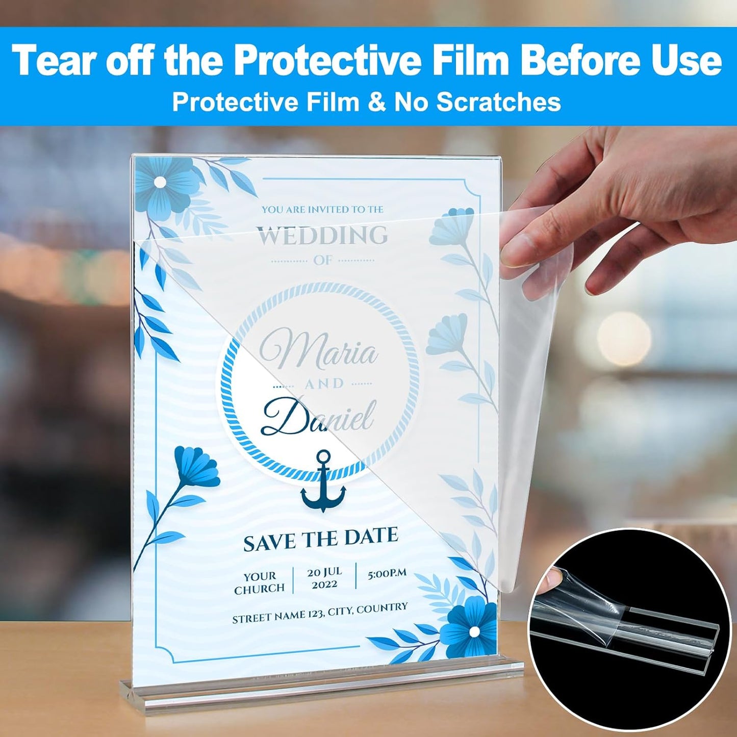 EHWINE 24 Pack Acrylic Sign Holder 4x6, Double-Sided Stand up Table Top Sign Holders, Clear Acrylic Picture Frame Paper Holder Display Stand for Office Business Store Wedding Party