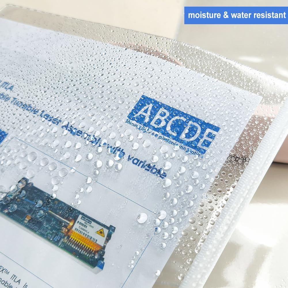 BOPART 30Pcs Poly Zip Envelopes A4 Letter Size Plastic Envelopes File Folders for Documents, Reusable Envelope Clear Zipper Pouch with Label Pocket for Home Office School Travel Supplies Storage