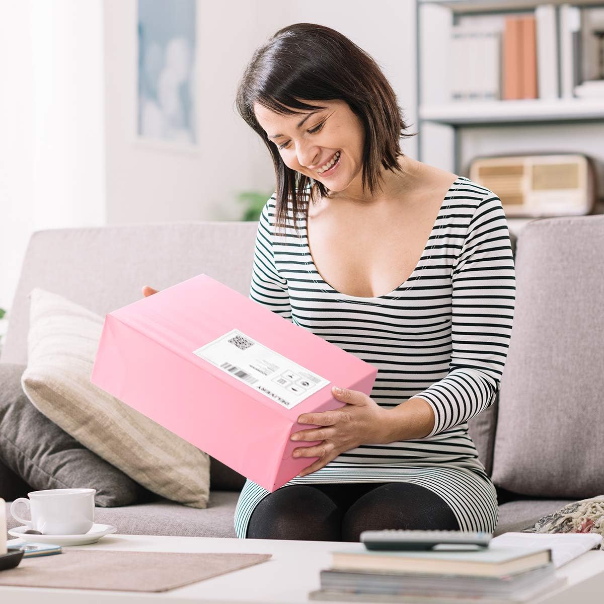 UCGOU Poly Mailers 24x24 Inch Light Pink 100 Pack Extra Large Shipping Bags Strong Thick Mailing Envelopes Self Seal Adhesive Waterproof and Tear Proof Boutique Postal for Clothing Quilt and More