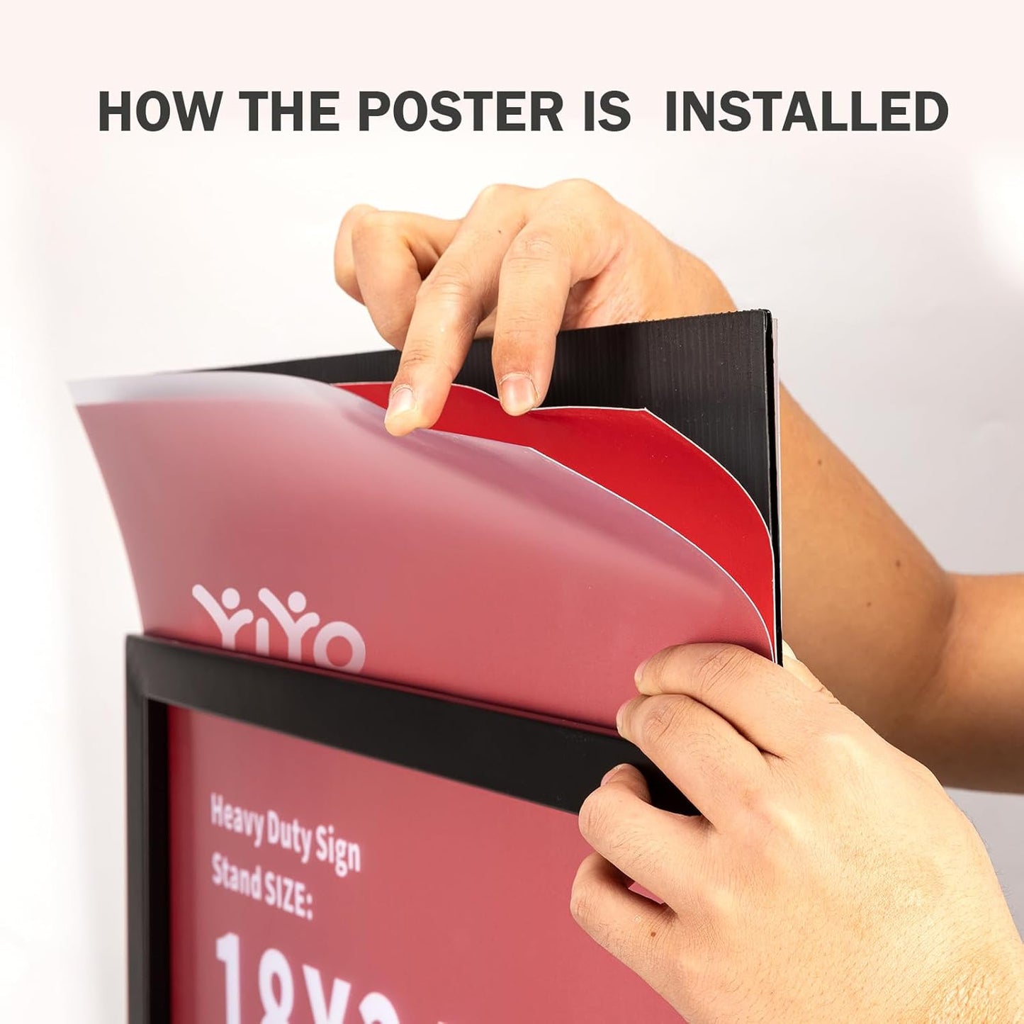 YIYO Sign holder floor stand, sign holder stand heavy Duty Pedestal poster stand for display,18×24 inch slide-in double sided poster sign holder floor standing Display Advertising (18×24)