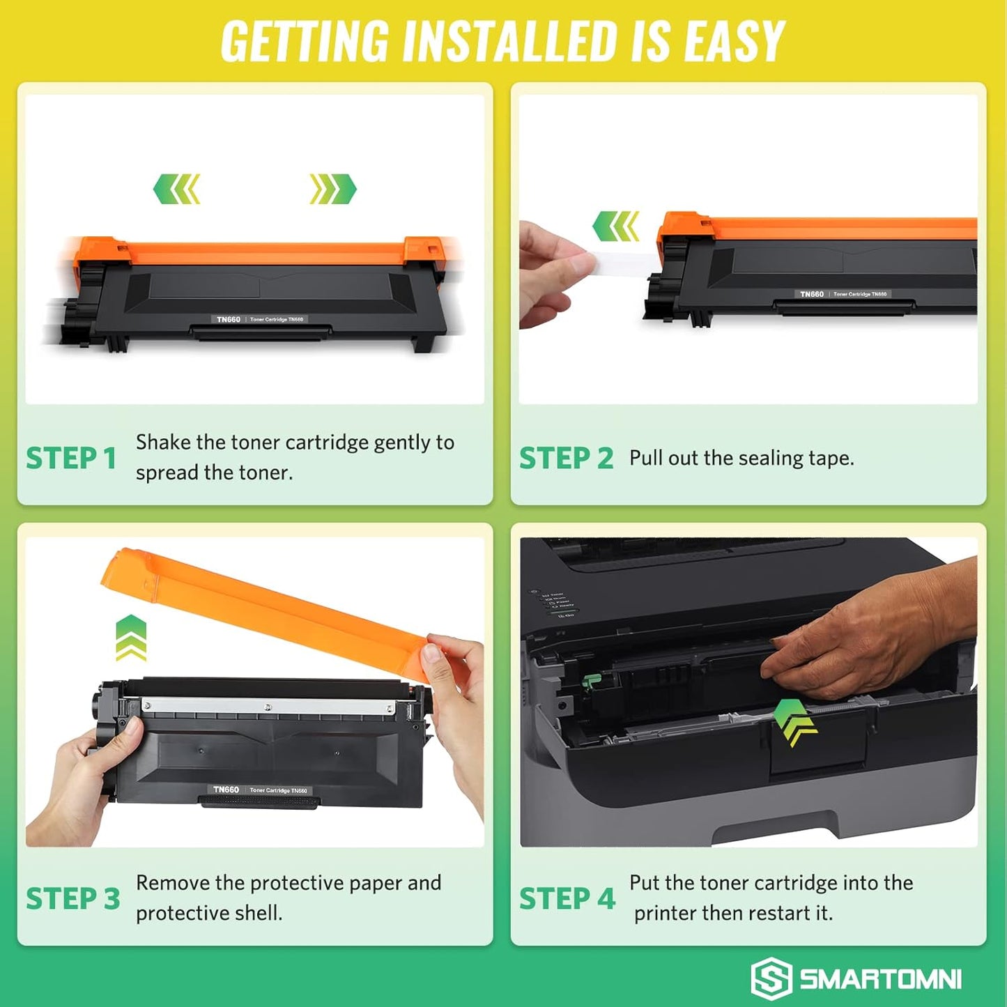 TN660 Compatible Toner Cartridge Replacement for Brother TN660 TN630 use for Brother DCP-L2500D L2305W HL-L2300D L2360DN MFC-L2680W L2705DW MFC L2740DW l2720DW Toner
