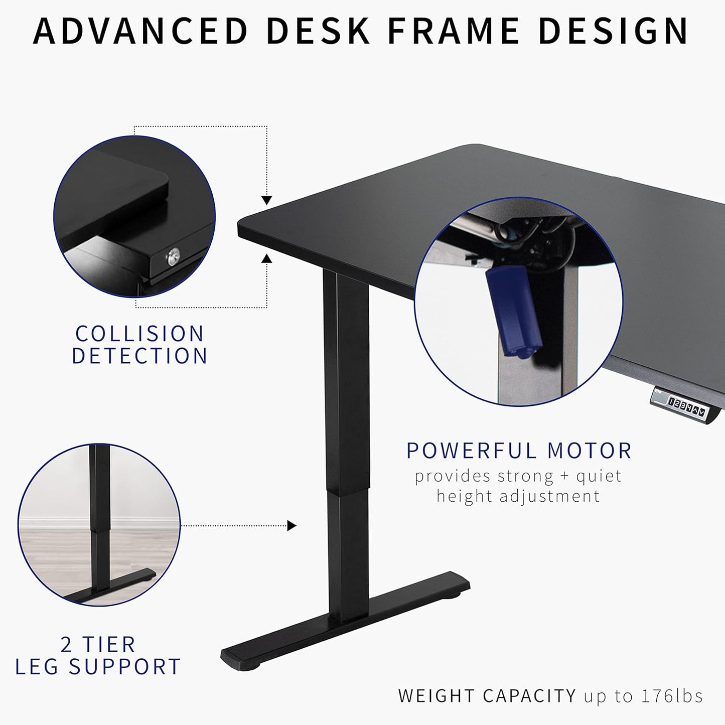 VIVO Electric 43 x 24 in Rustic Standing Desk, Memory Height Adjustment, 1B Series, One-Piece Vintage Brown Top, Gray Frame, DESK-KIT-1G4N