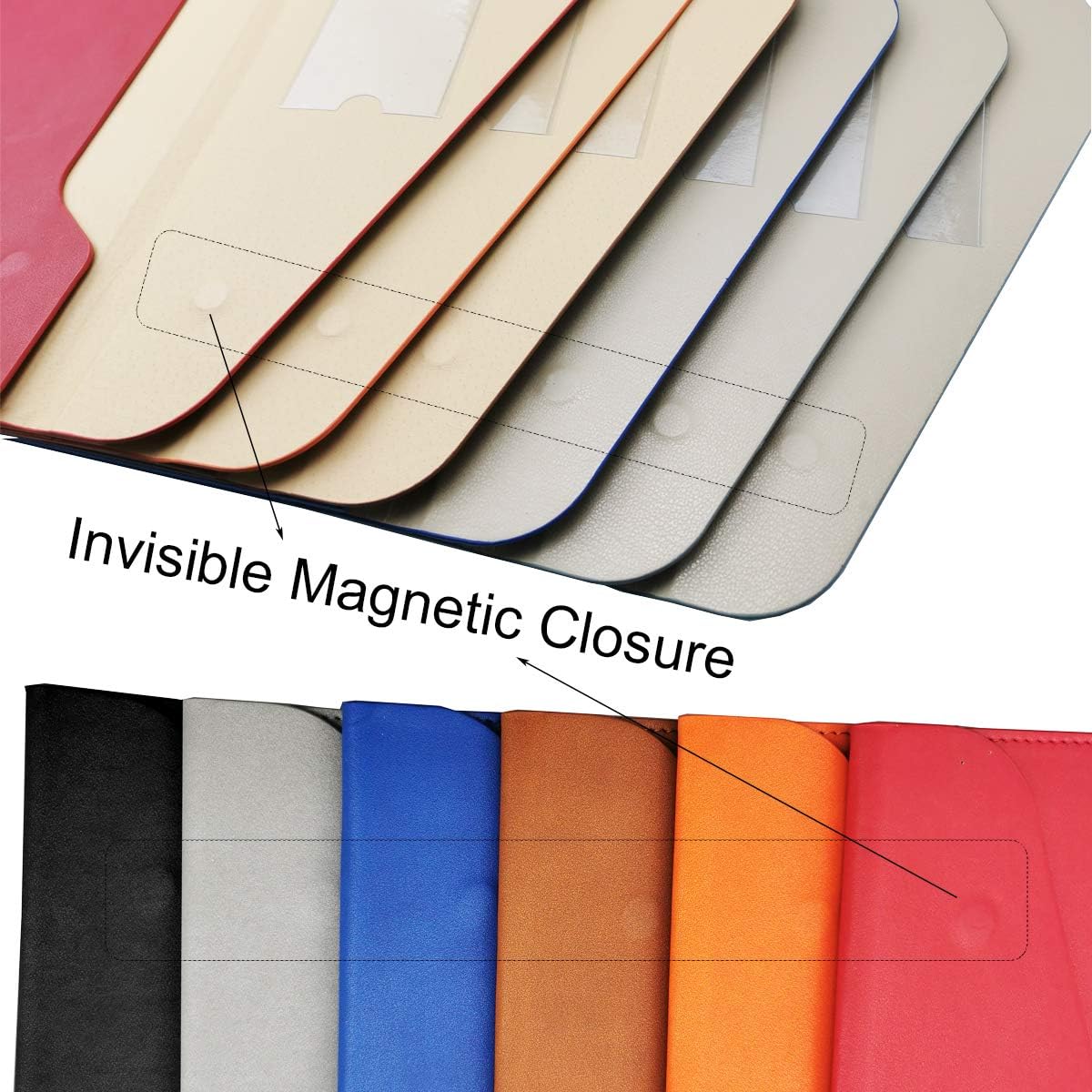 Enyuwlcm PU Leather A4 File Folder Document Holder Waterproof Portfolio Envelope Folder Case with Invisible Magnetic Closure Brown