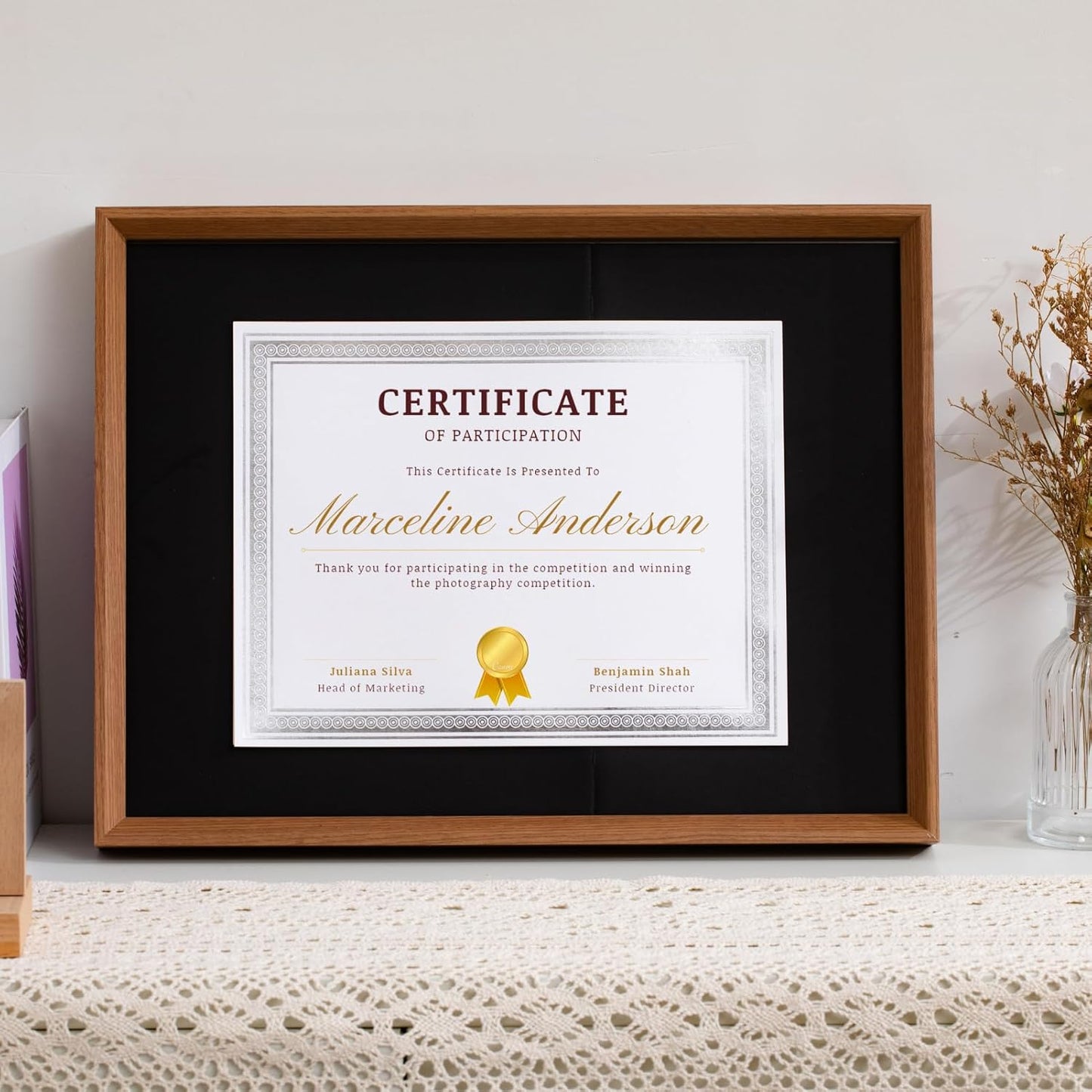 25 Count Certificate Paper 8.5 x 11 for Printing,Blank Silver Foil Border,Award Certificate Paper for Business,Graduation Diploma,School and Achievement (White)