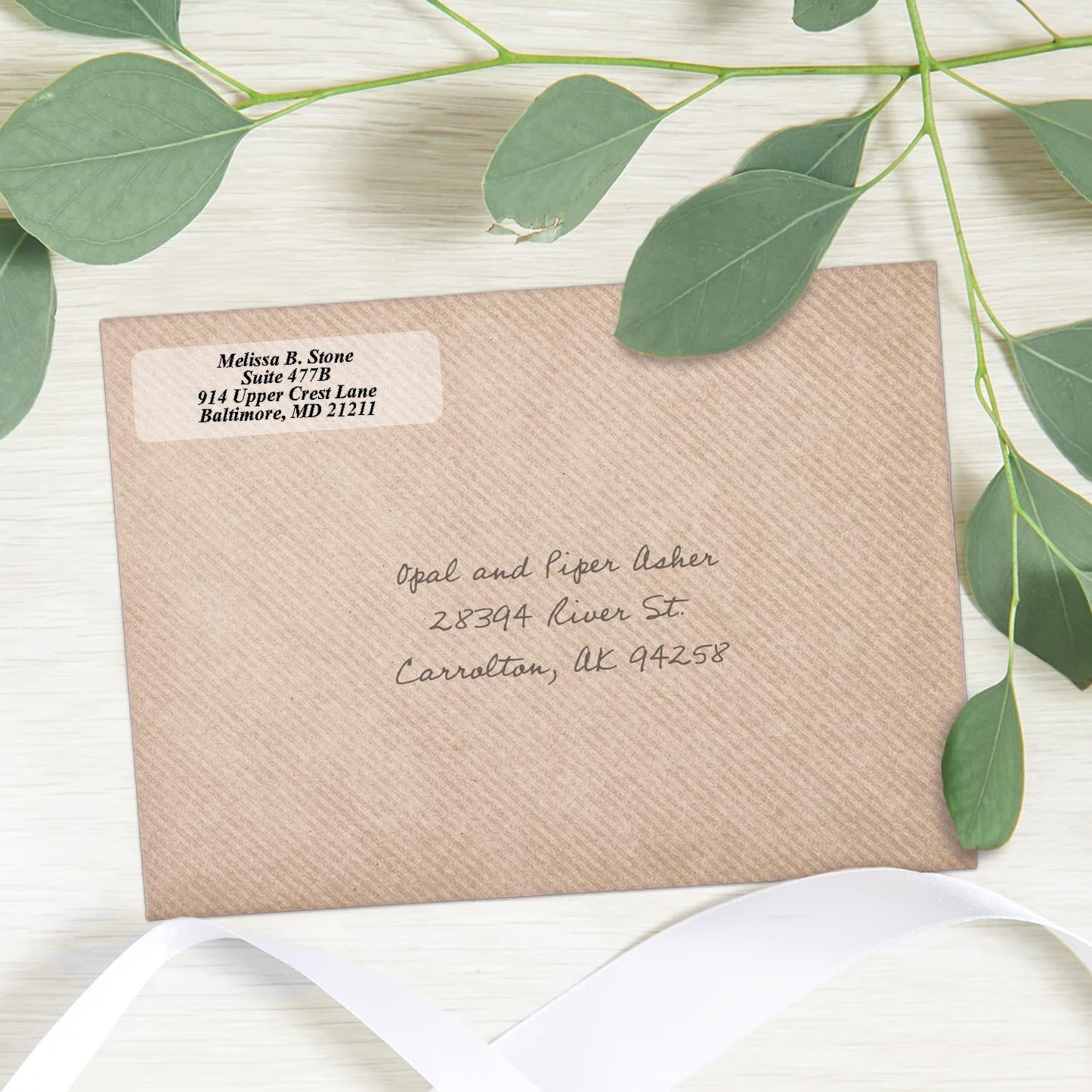 Clear Personalized Return Address Labels with Elegant Dispenser - Roll of 250 Custom See Through Transparent Stickers