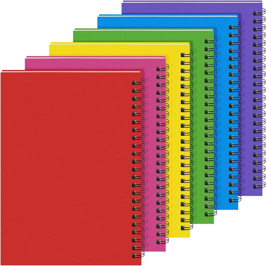 Yahenda Spiral Notebook Bulk A5 Journal Lined 8.3'' x 5.5'' Writing Composition Paper Small Notepad Subject Notebook for Students Office Business Back to School Supplies(Mixed Colors,6 Pcs)