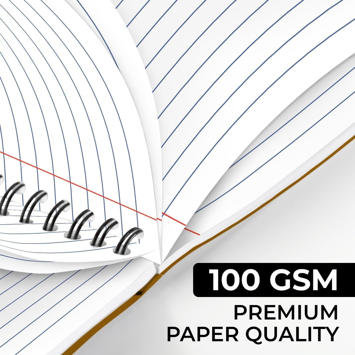 48 Pack Wide Ruled Kraft Spiral Notebook, 5.8 x 8.3, 120 Pages (60 Sheets), No-Bleed, 100 GSM, Bulk Lined Journal Notebooks for Writing, Memo Diary Planner School Travel Office Supplies