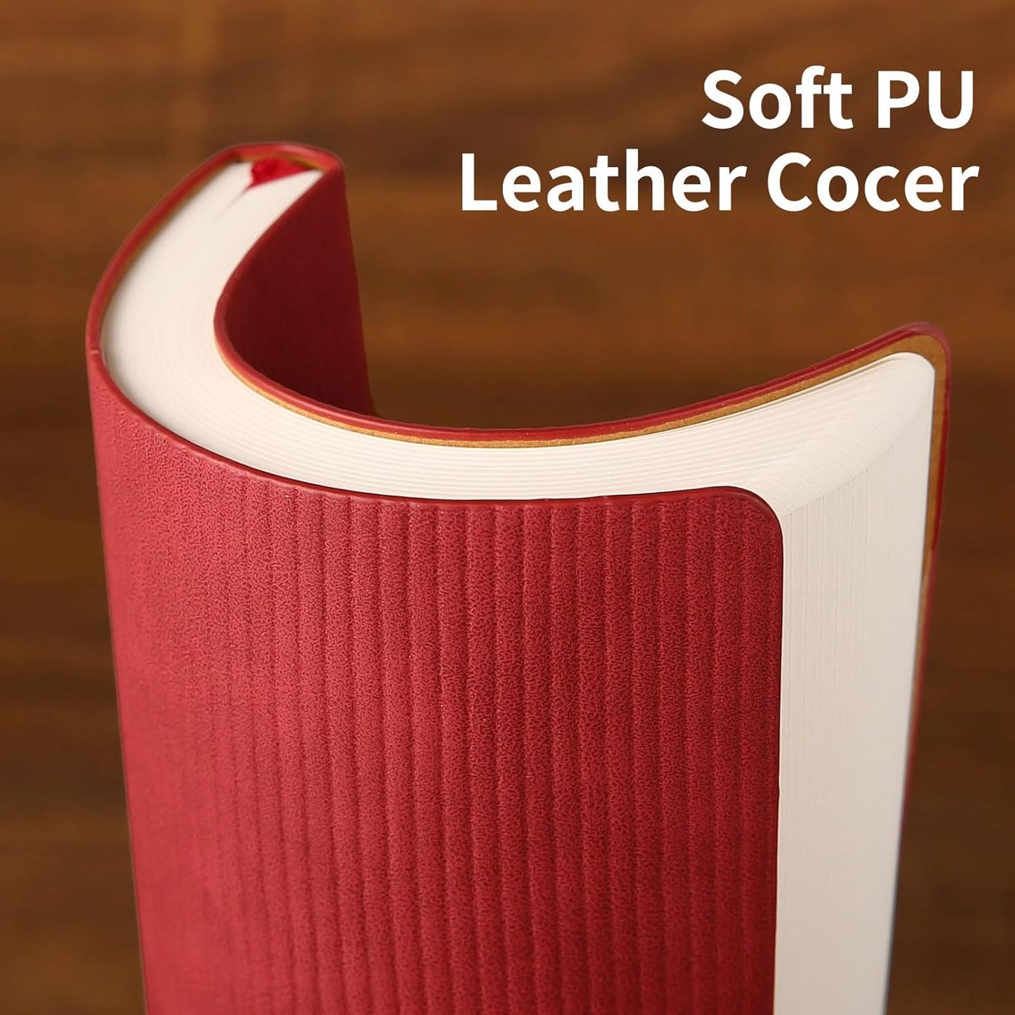 Lined Journal Notebook for Work College Ruled Note Book 5.79"x8.27" A5 PU Leather Daily Journaling 216 Pages for Women Men Writing Home School Supplies Business (A5 Lined 216pages, 08-Red)