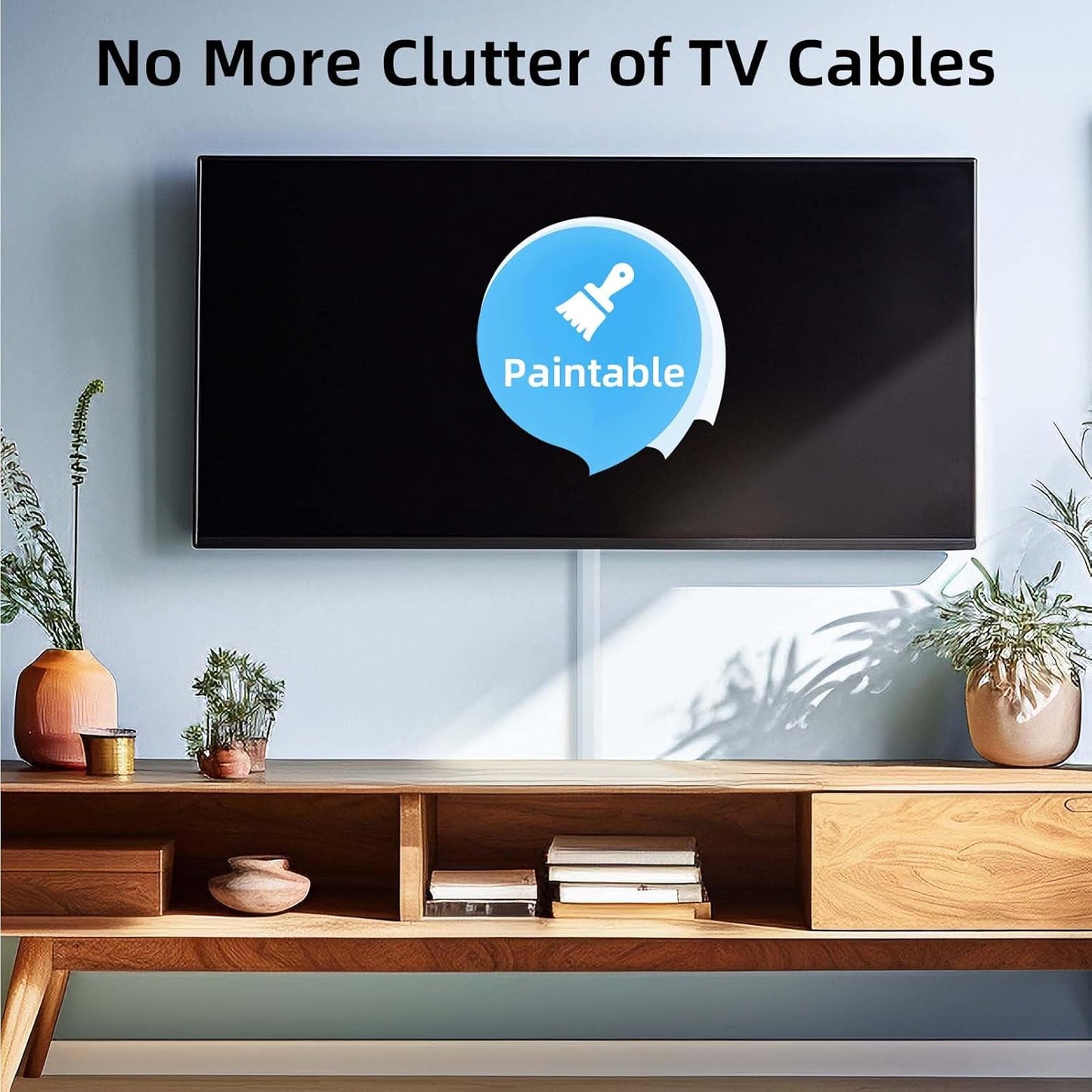 Delamu Large TV Cord Hider Wall, 94.5in Cord Covers for 3-4 Wires on Wall, Easy Set up Cable Hider Cable Management, Wire Hiders Wire Covers for TV Cords, Cables Cover Raceway, 6x W1.18 H0.67in, White