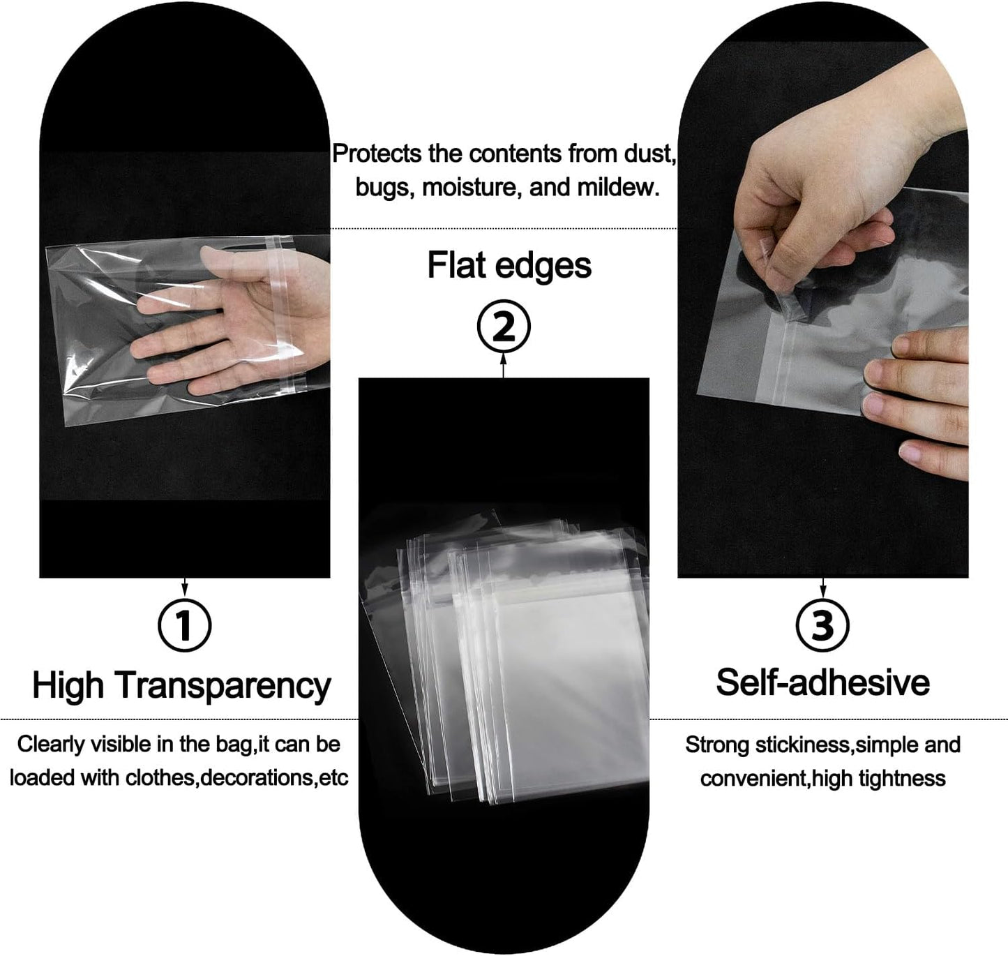 AUEAR, 4"x6" (100 Pack) Clear Plastic Sleeves - Acid Free 1.6Mil Crystal Resealable Bags -Fit for 4X6 Prints, Photos, A1 Cards, Envelopes