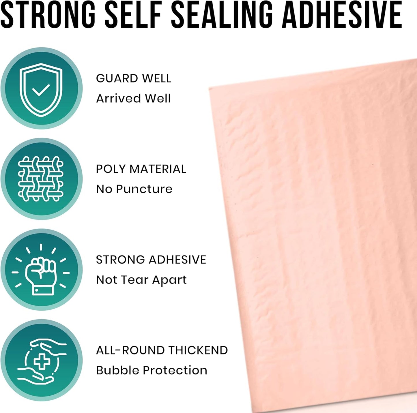 Levex - #2 8.5" x 12" [10 Pack] Light Pink Poly Bubble Mailers, Padded Envelope Mailers, Packing Envelope & Mailing Bags for Shipping