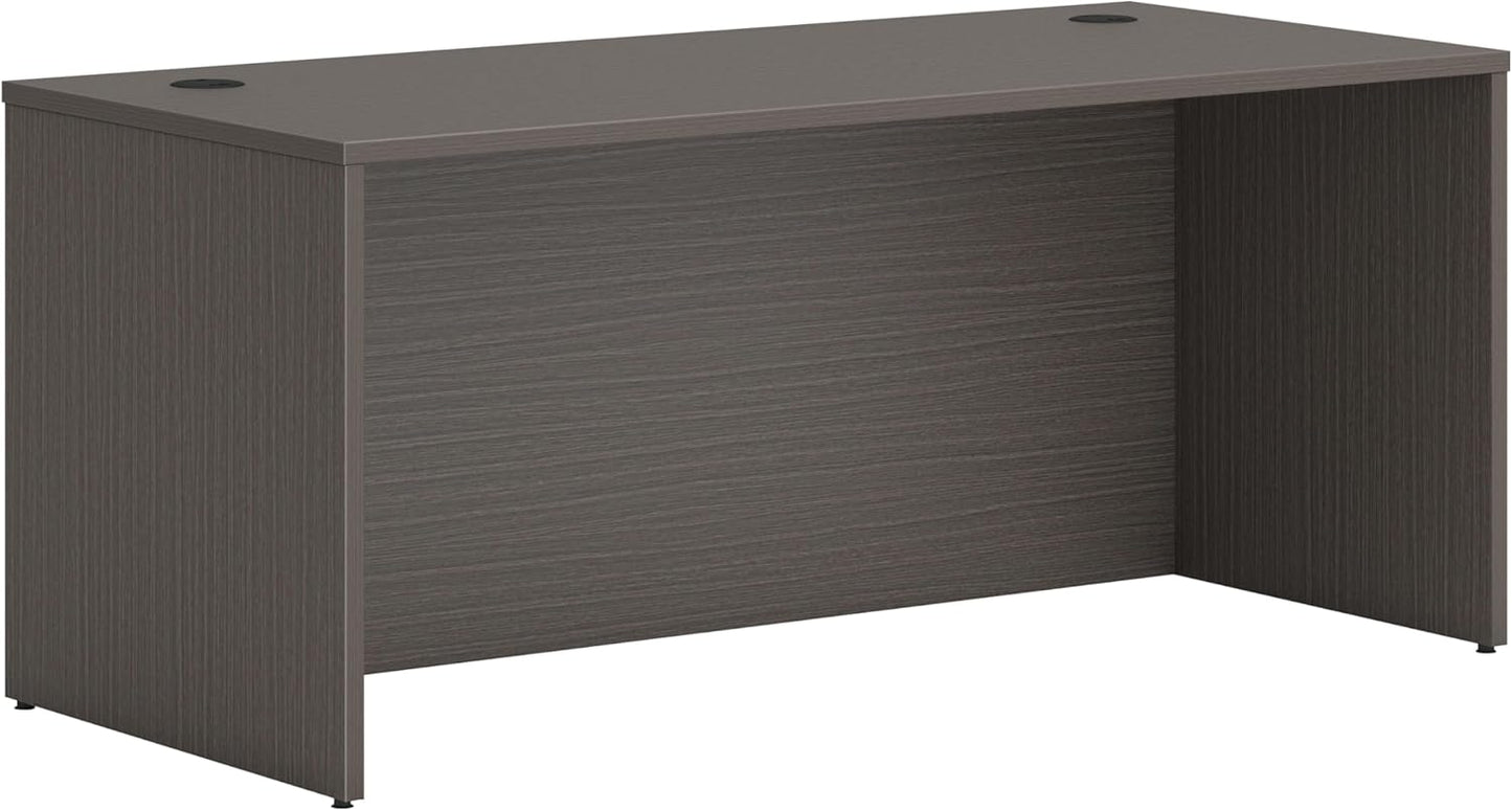 HON MOD Executive Desk 66-Inch Large Computer Desk Shell, Thick Wooden Laminate, Modern Table with Cord Management, 66" W x 30" D x 29" H, Slate Teak