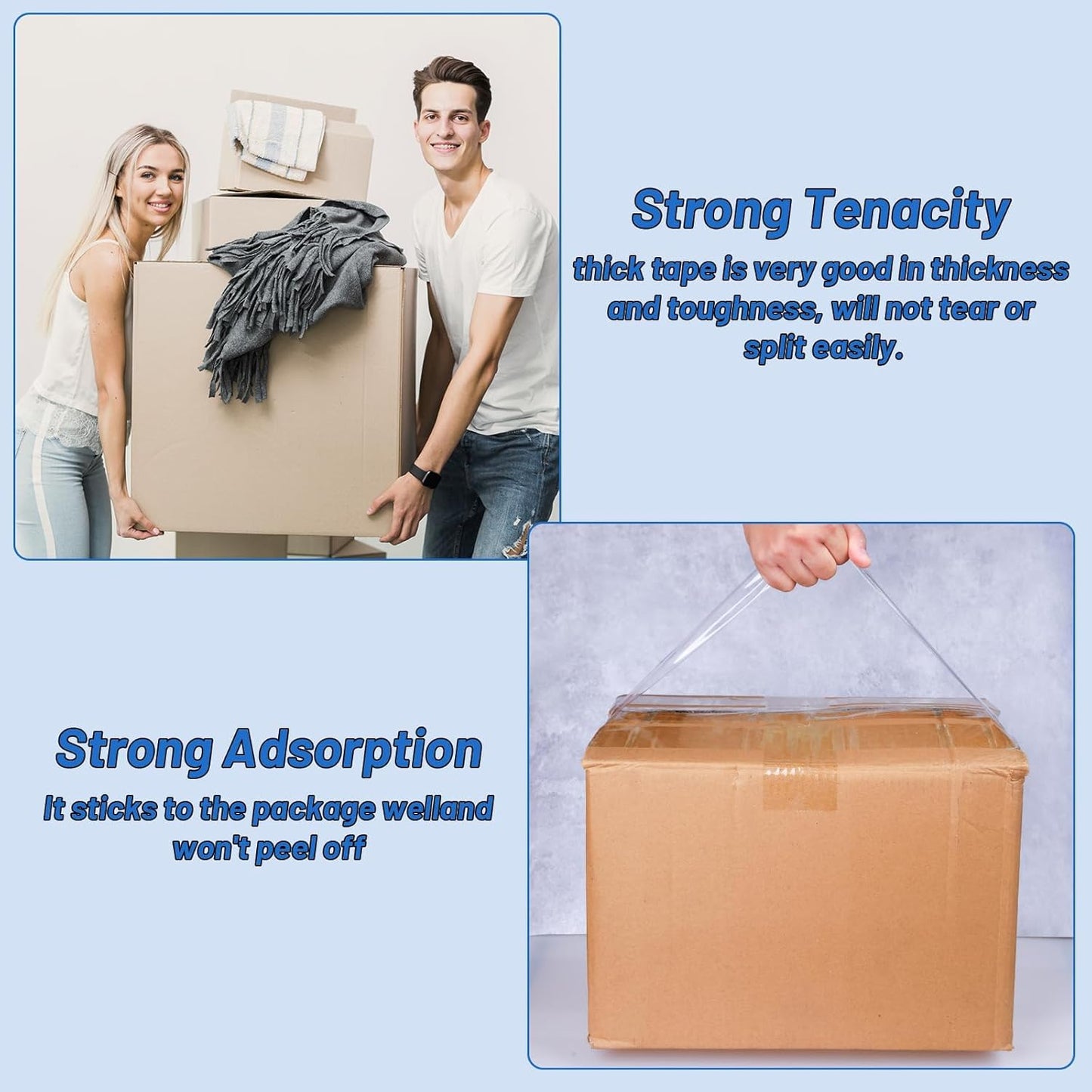 24 Rolls Clear Packaging Tape Bulk, 3" X 55 yd Shipping Tape Bulk, Total 1320 Yards, 2.7 mil, 3" Core, Heavy Duty Packing Tape Refills for Moving Boxes, Package, Mailing