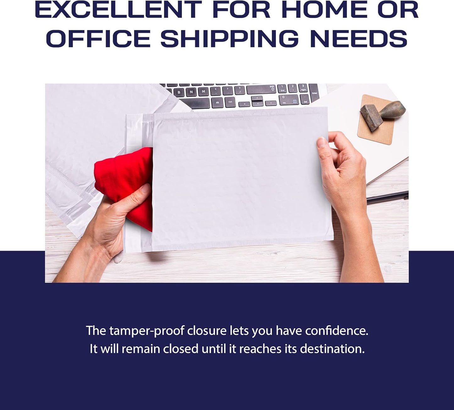 500-Pack Waterproof Poly Bubble Mailers 5 x10 - Thick, Durable, Instant Seal Envelopes with Strong Adhesive - Protective Shipping Mailers for Jewelry, Cosmetics, SD Cards, USB Cables