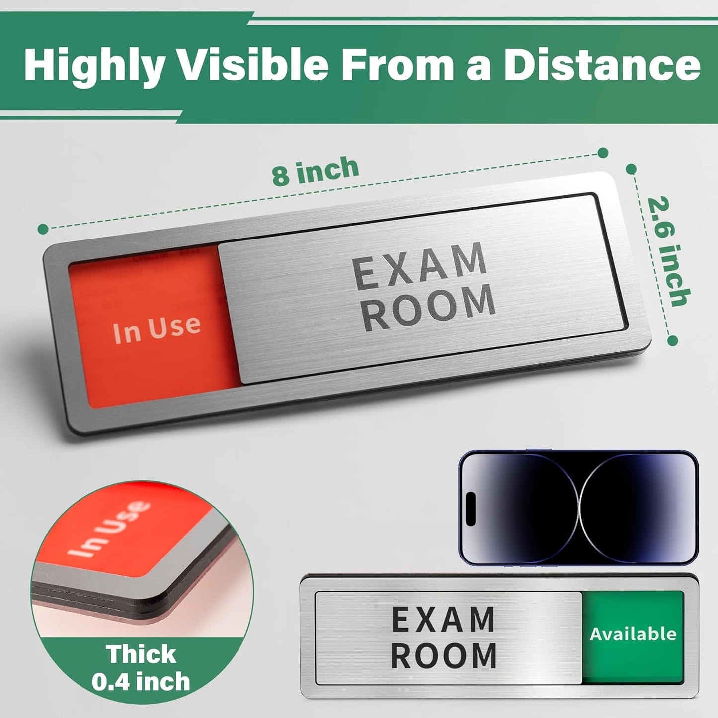 Interview Room Door Sign,Do Not Disturb- In Use/Available Slider Signs for Office Meeting Room,Business Vacant Occupied Privacy Door Sign
