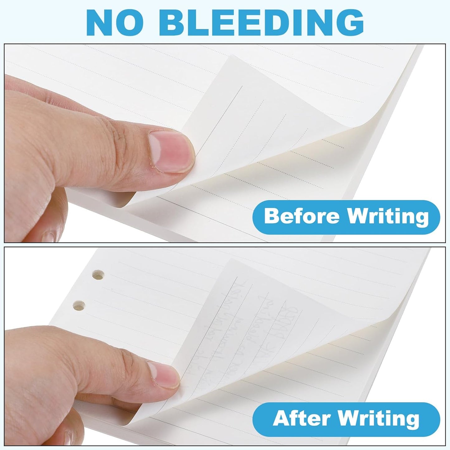 PATIKIL B5 Ruled Refills Inserts 9-Ring Binder Loose Leaf Planner Filler Paper Planner Inserts, 160 Sheets/320 Pages, Lined, White